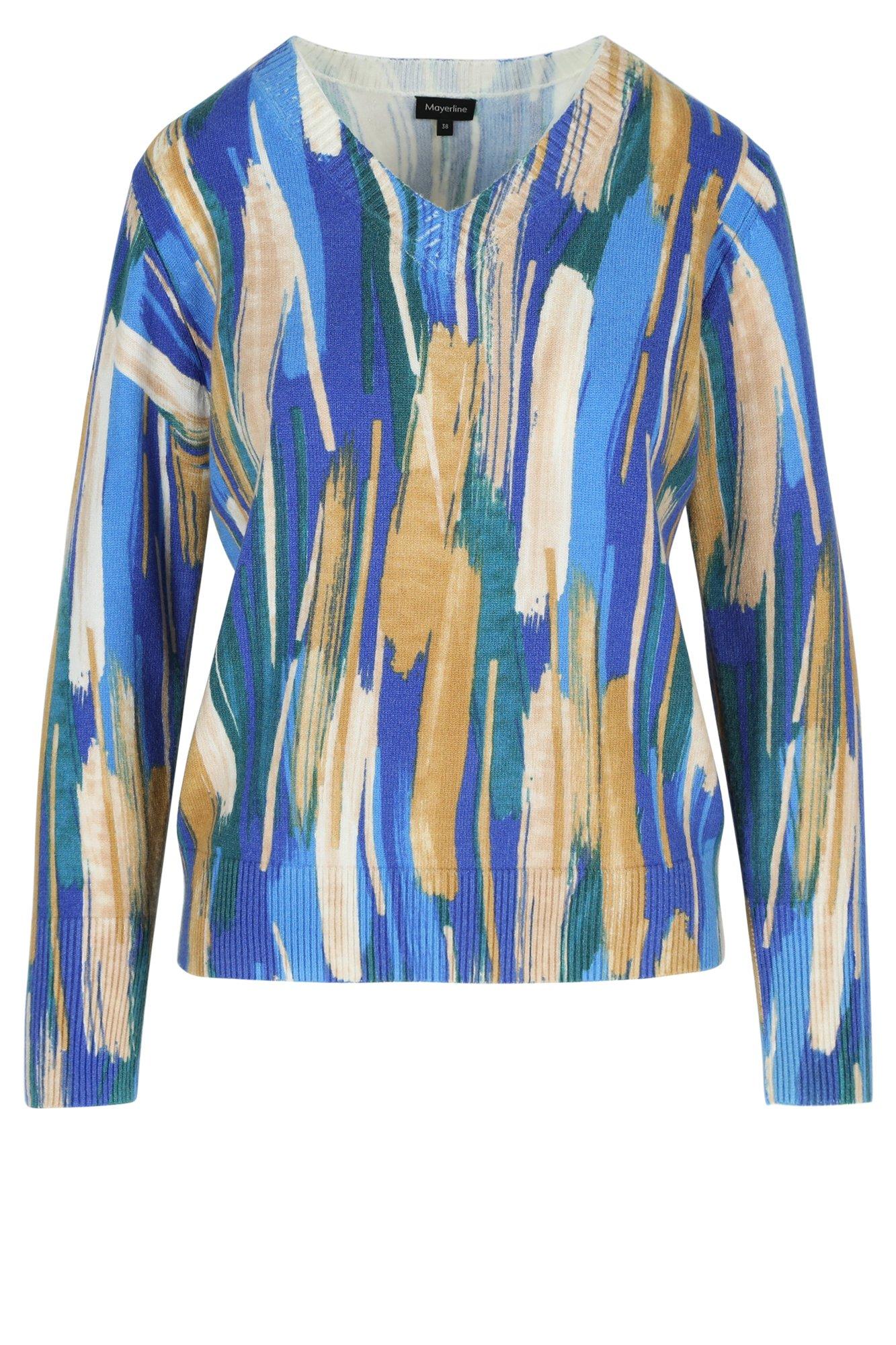 Truien - V-halstrui met abstracte print