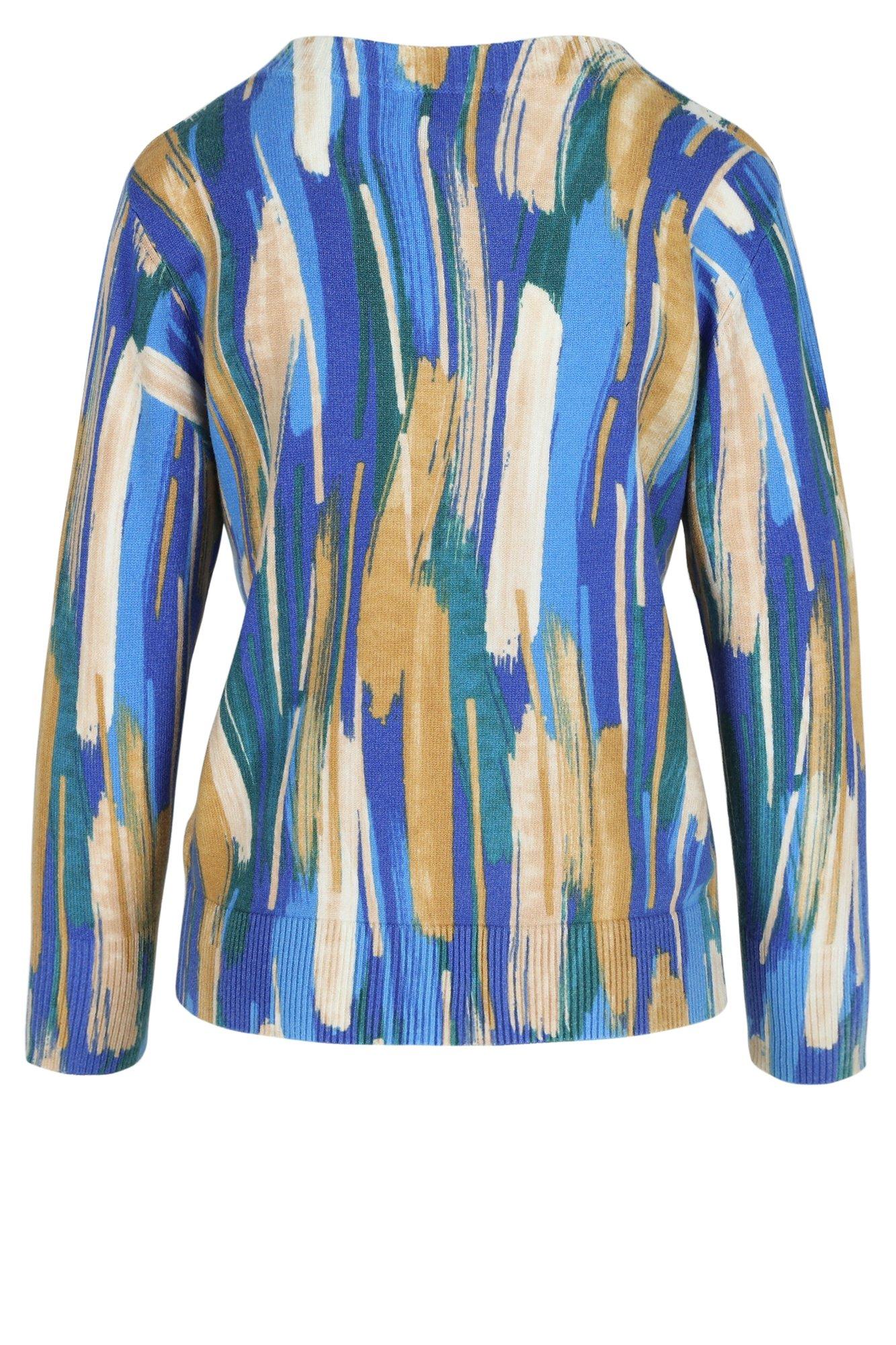 Truien - V-halstrui met abstracte print