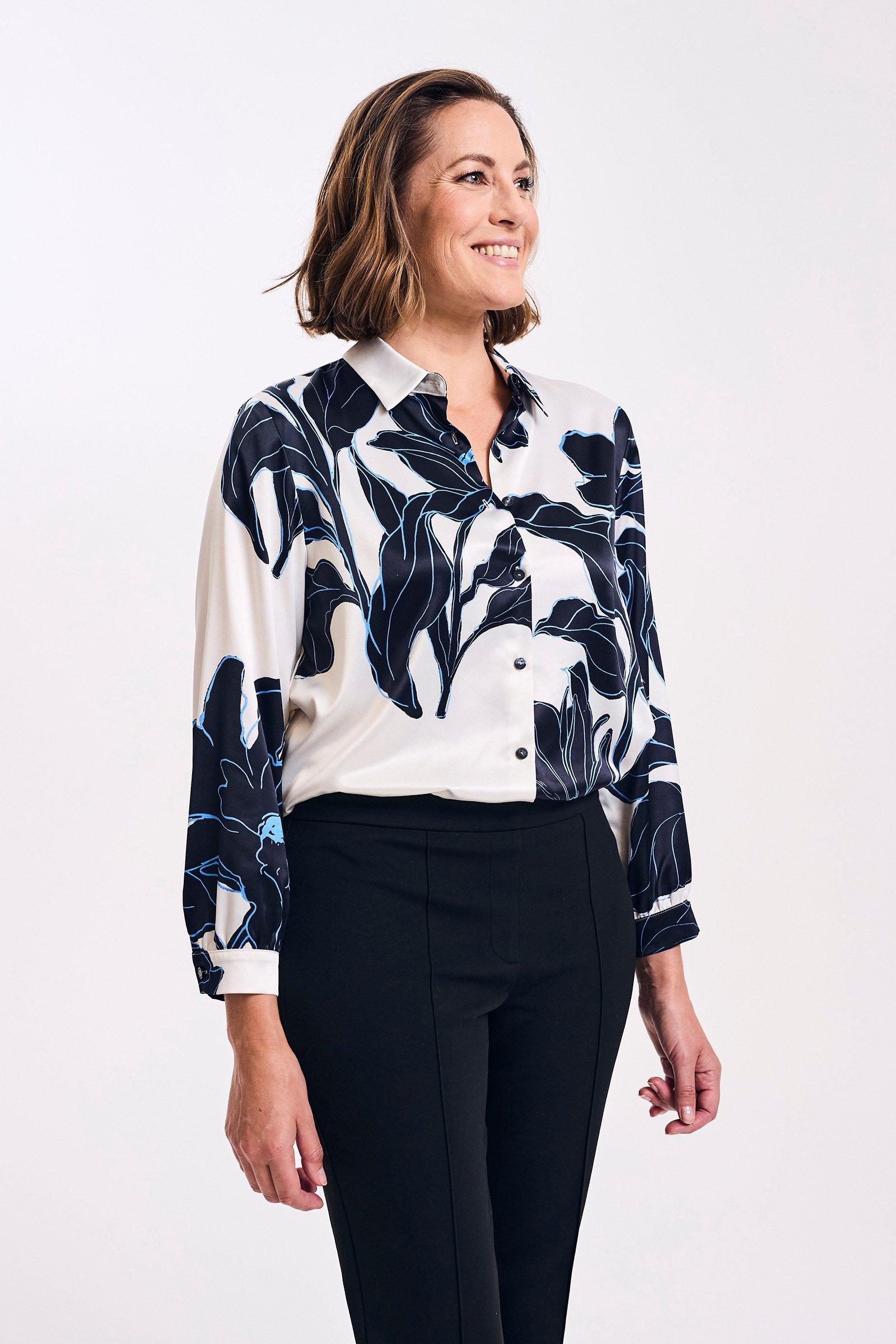 Hemdblouse in elastisch satijn - null - may