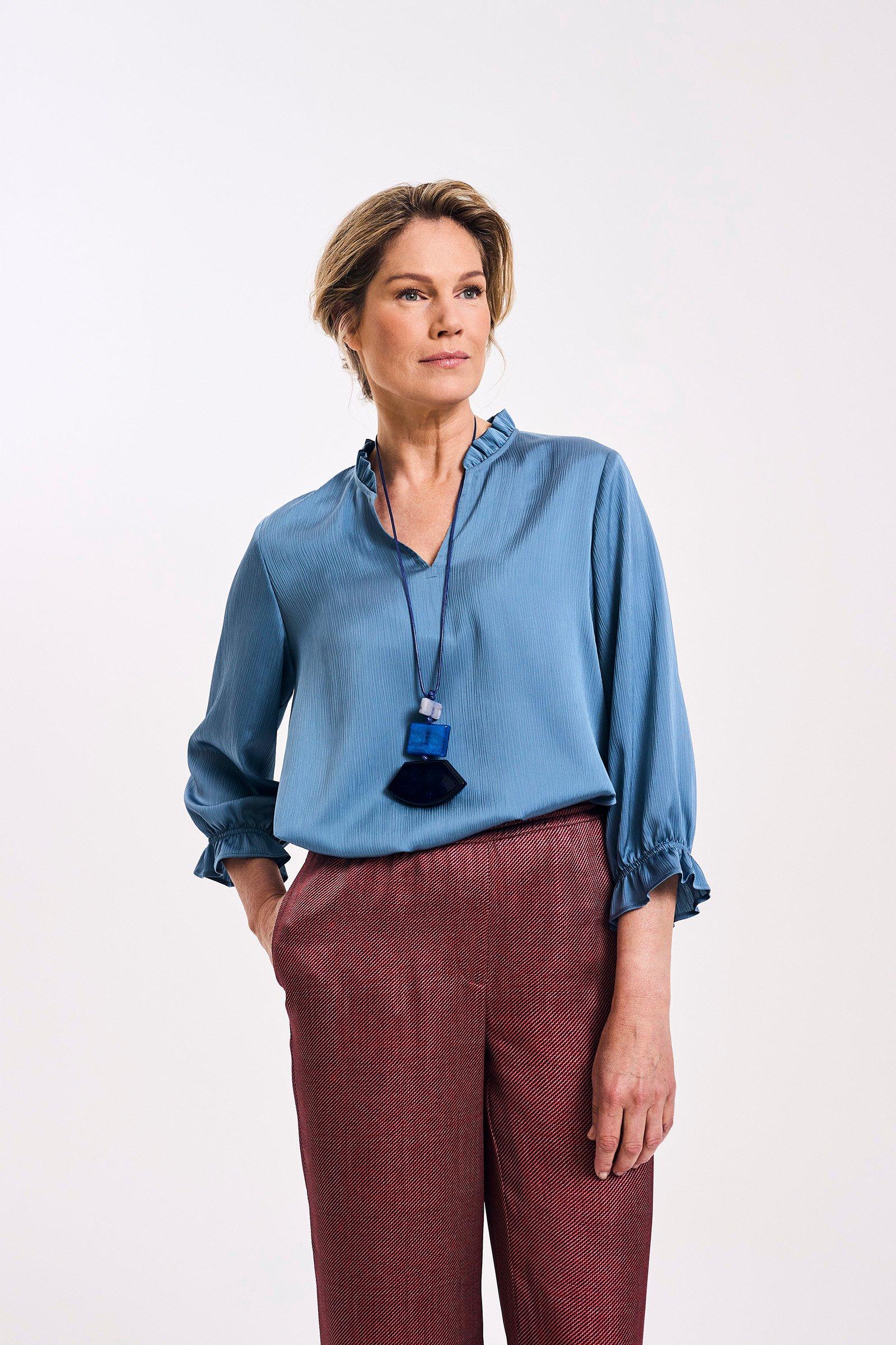 Blouse easy care à col froncé - null - may