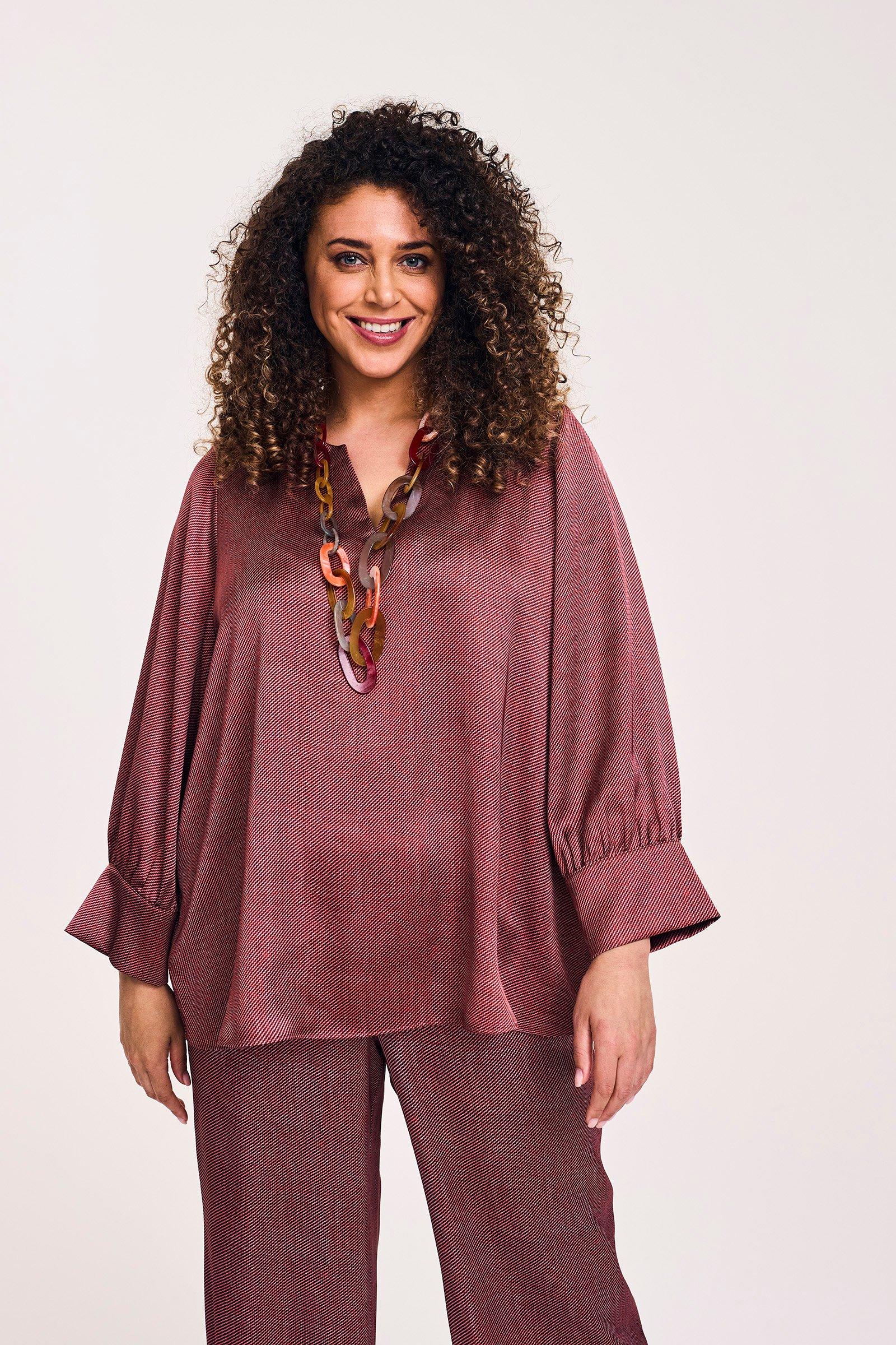 Chemises - Blouse ample à imprimé faux uni