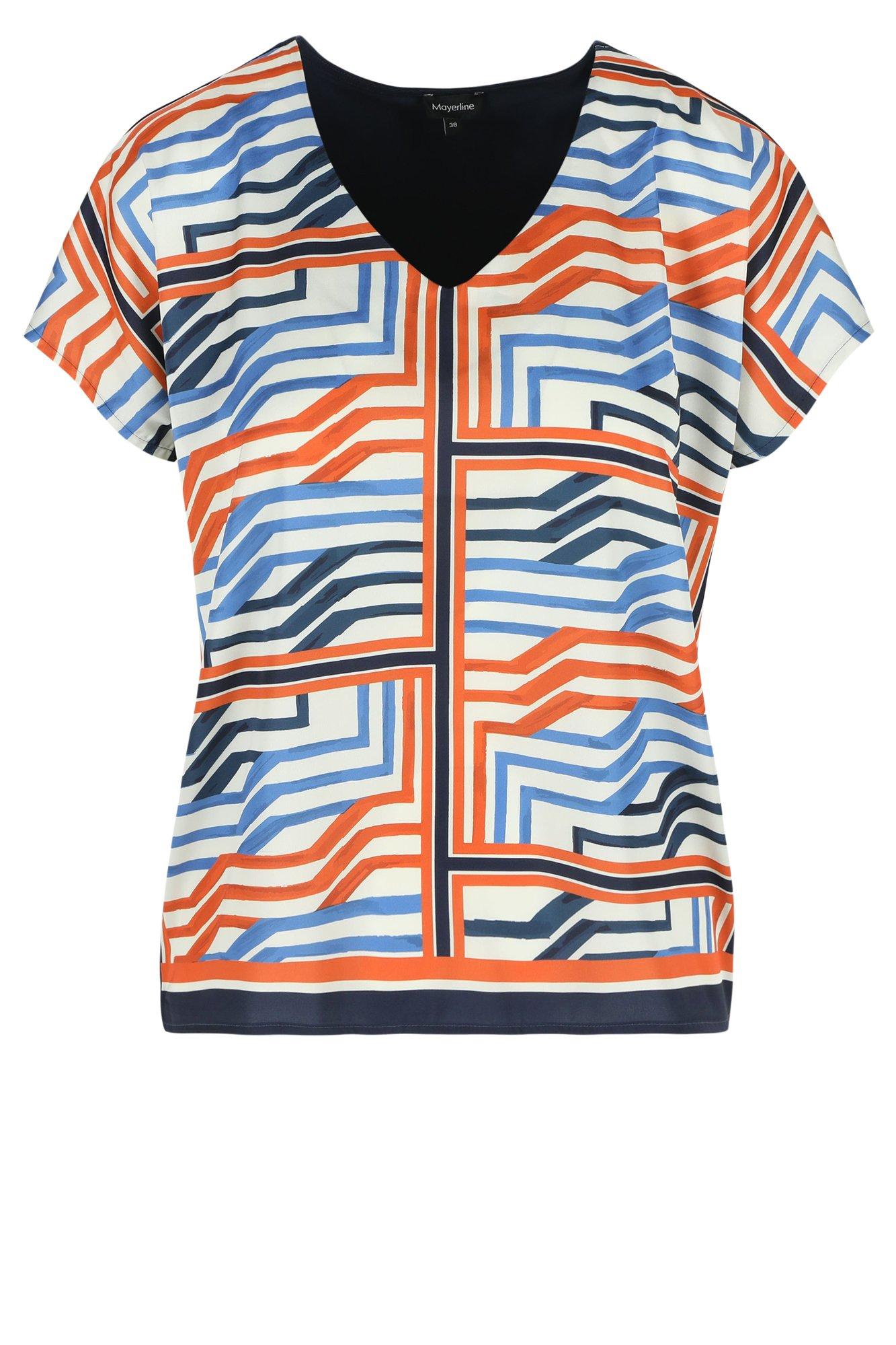 Sweatvest - T-shirtblouse met print en V-hals