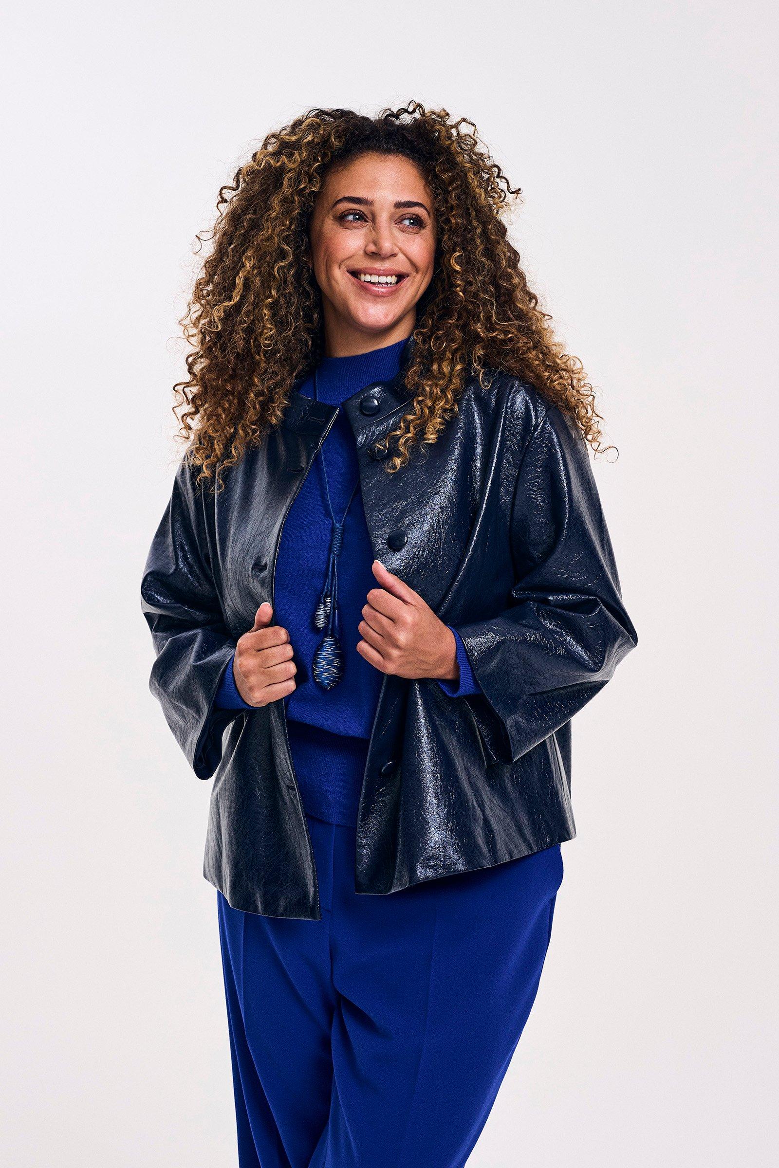 Blazers - Veste en faux cuir verni craquelé