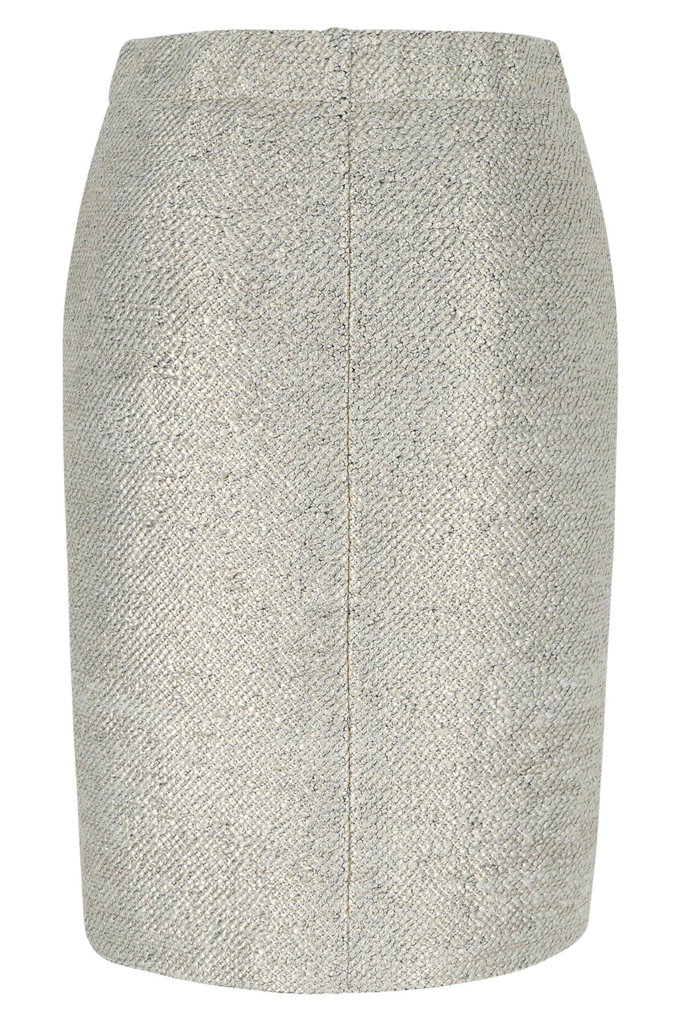 Jupes - Jupe jersey droite en tweed métallique
