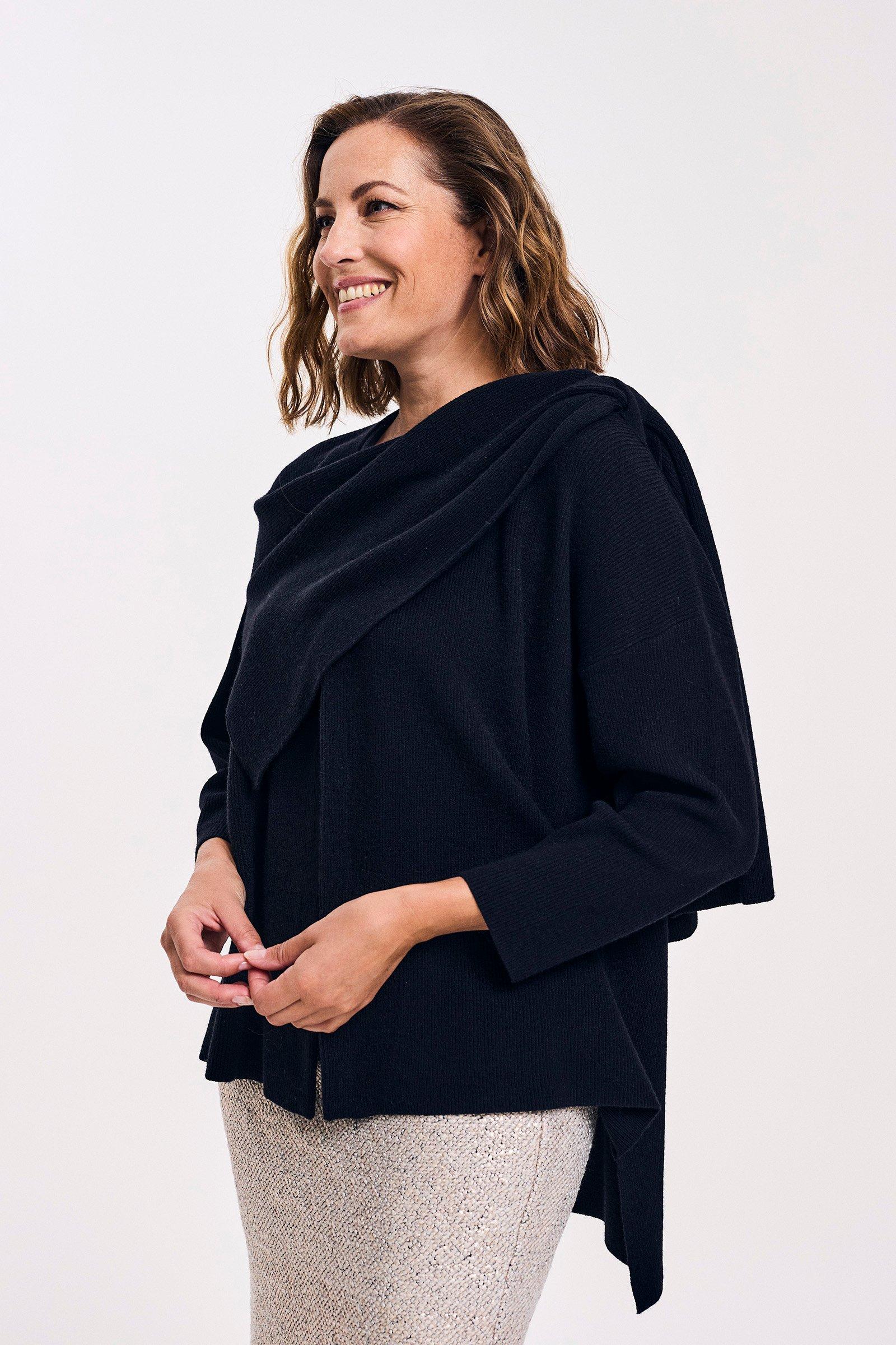 Gebreide cape-cardigan met sjaal - null - ame
