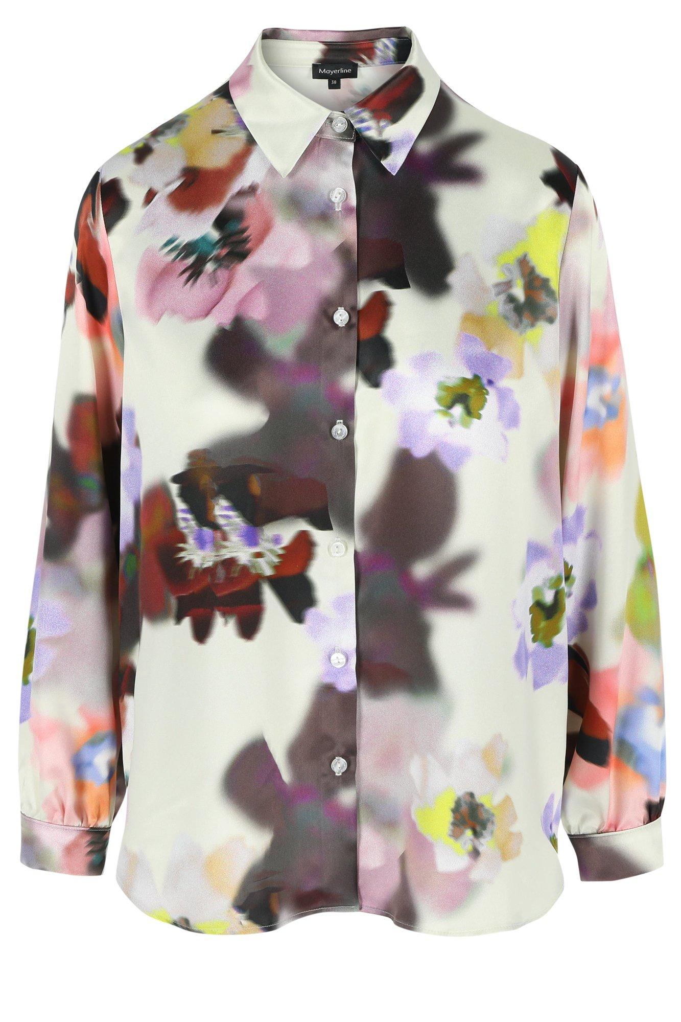 Hemden - Hemdblouse met print in elastisch satijn