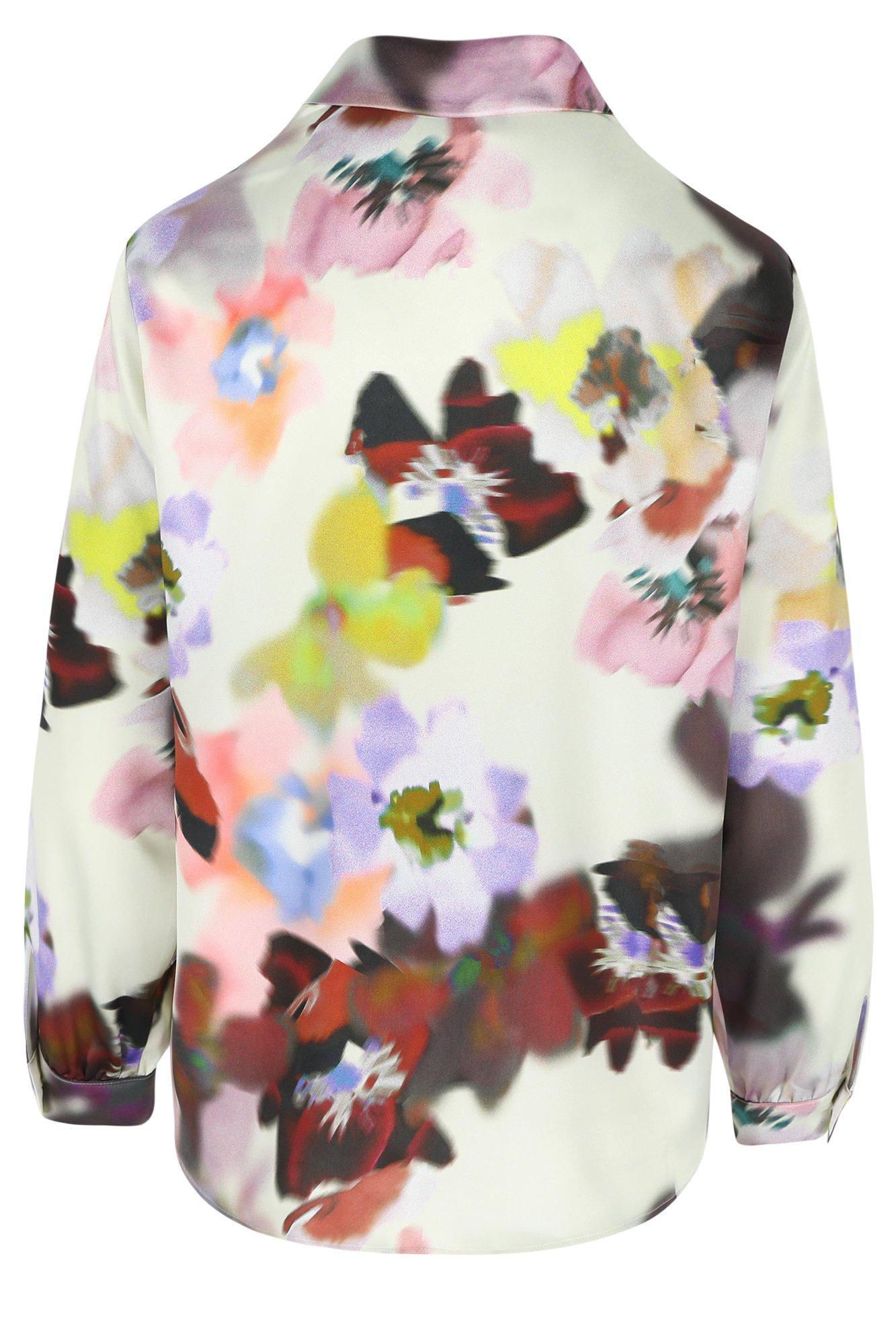 Hemden - Hemdblouse met print in elastisch satijn