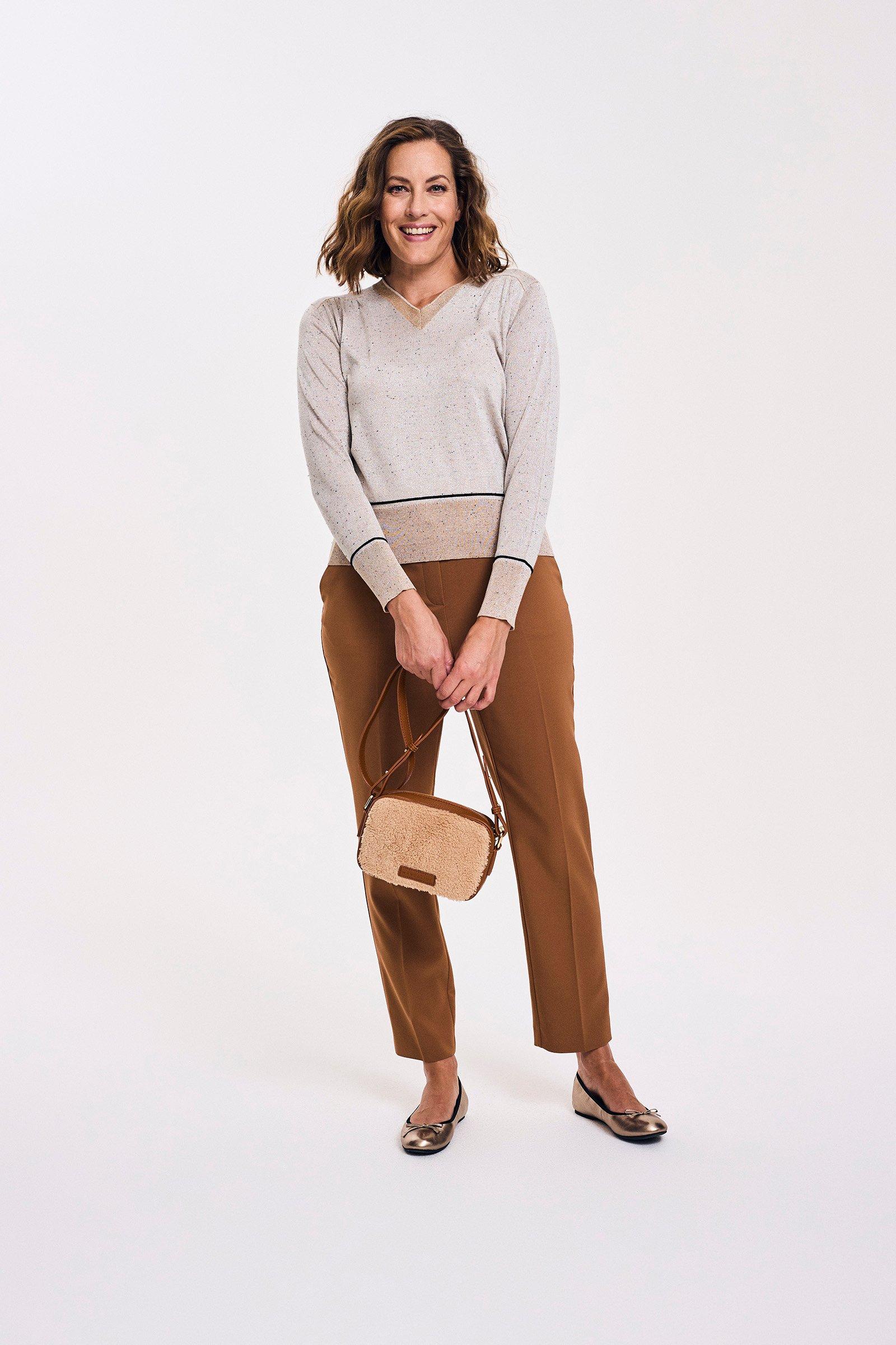 Pulls - Pull fin en lurex col en V