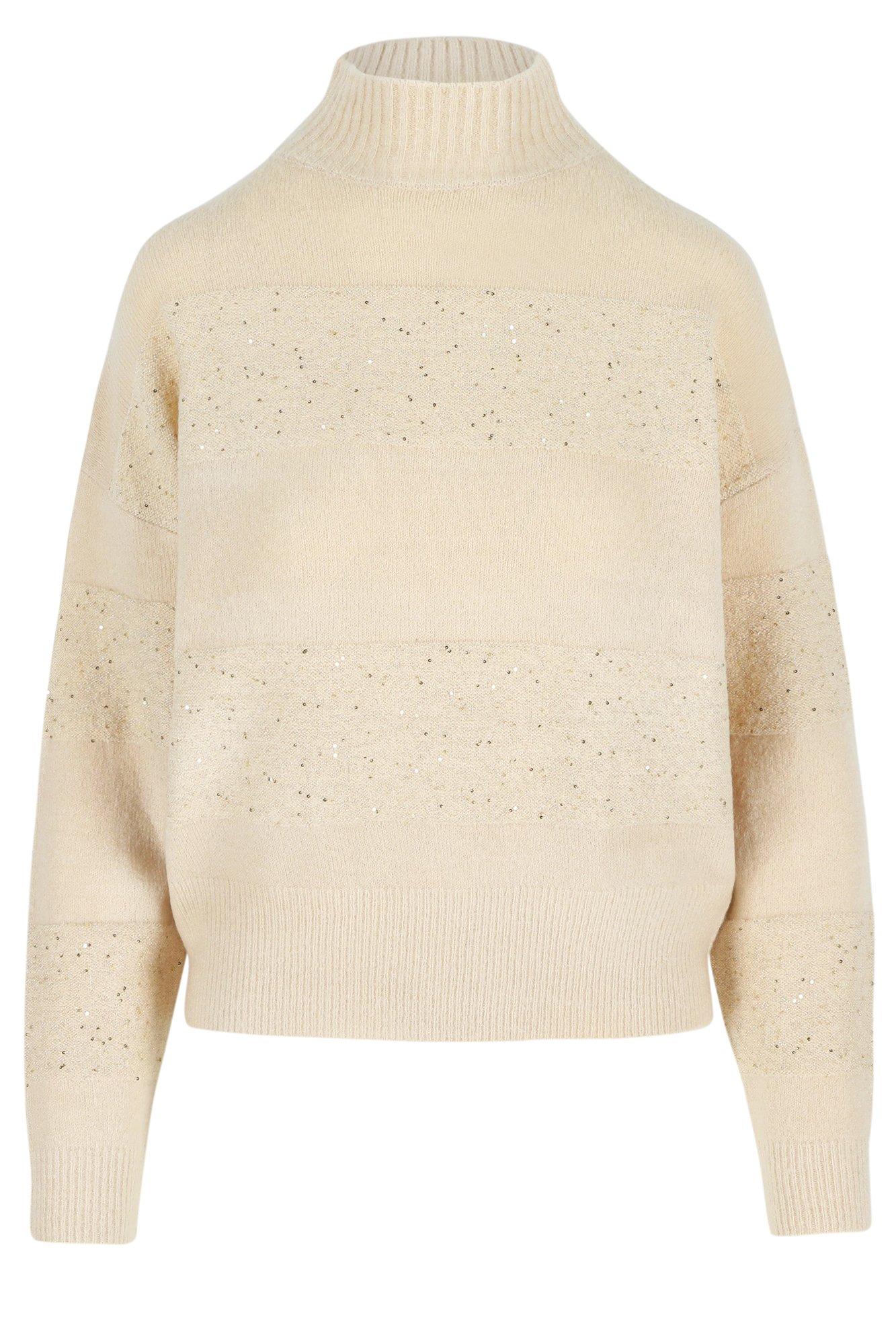 Pulls - Pull col montant à paillettes