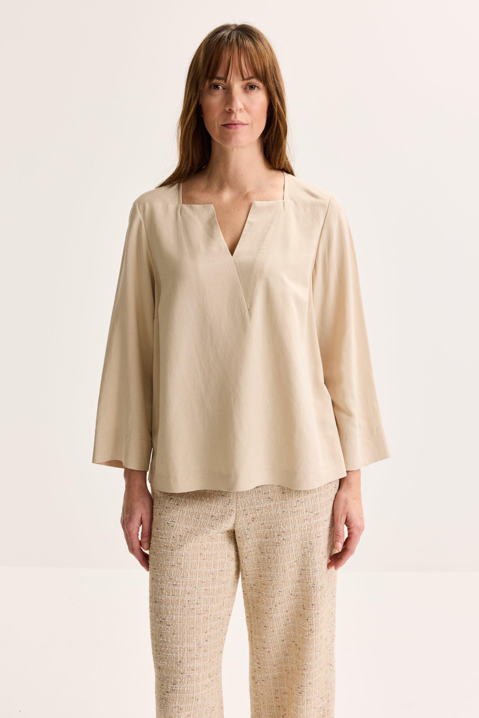 Blouse tunique ample en mélange lin - null - may