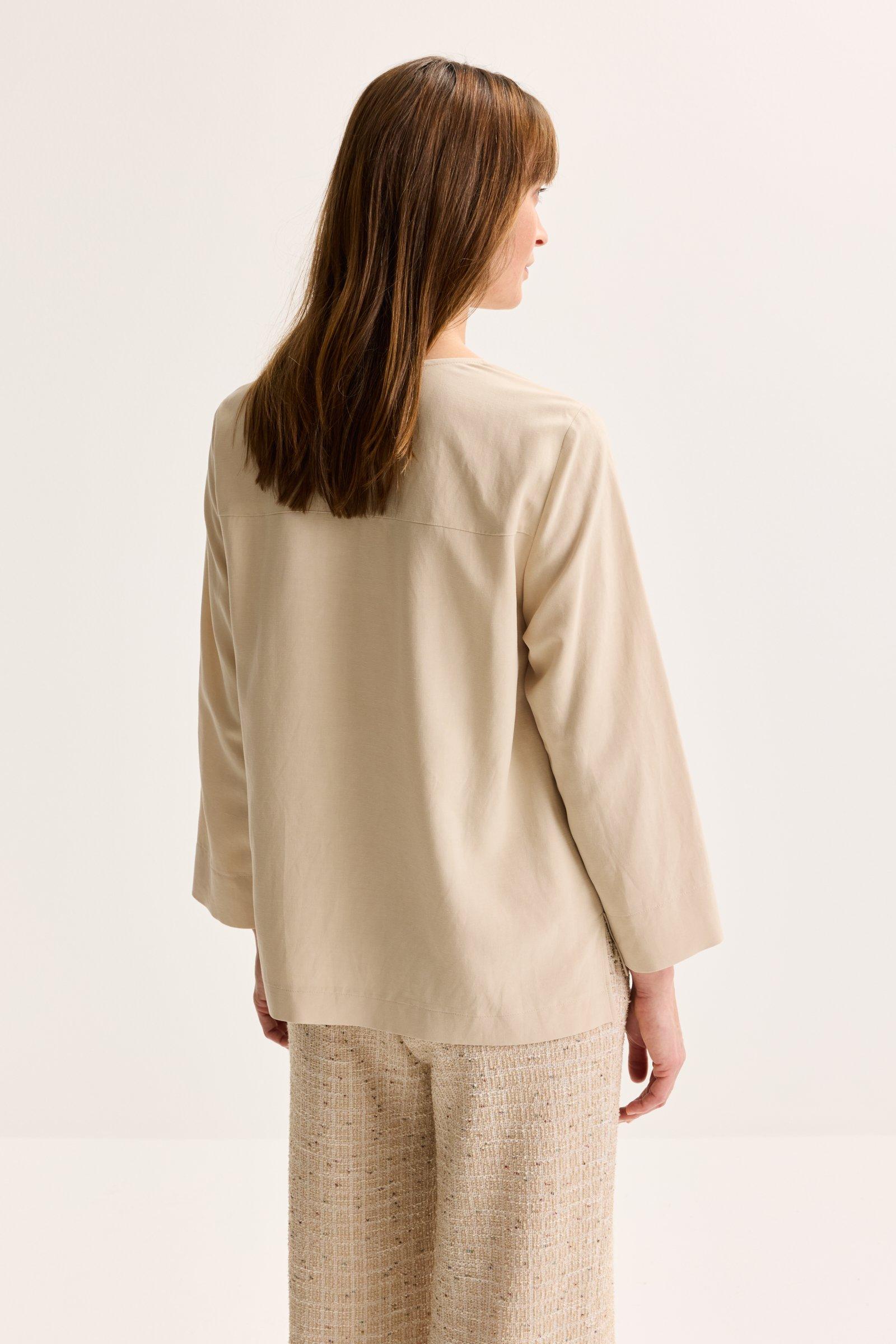 Chemises - Blouse tunique ample en mélange lin