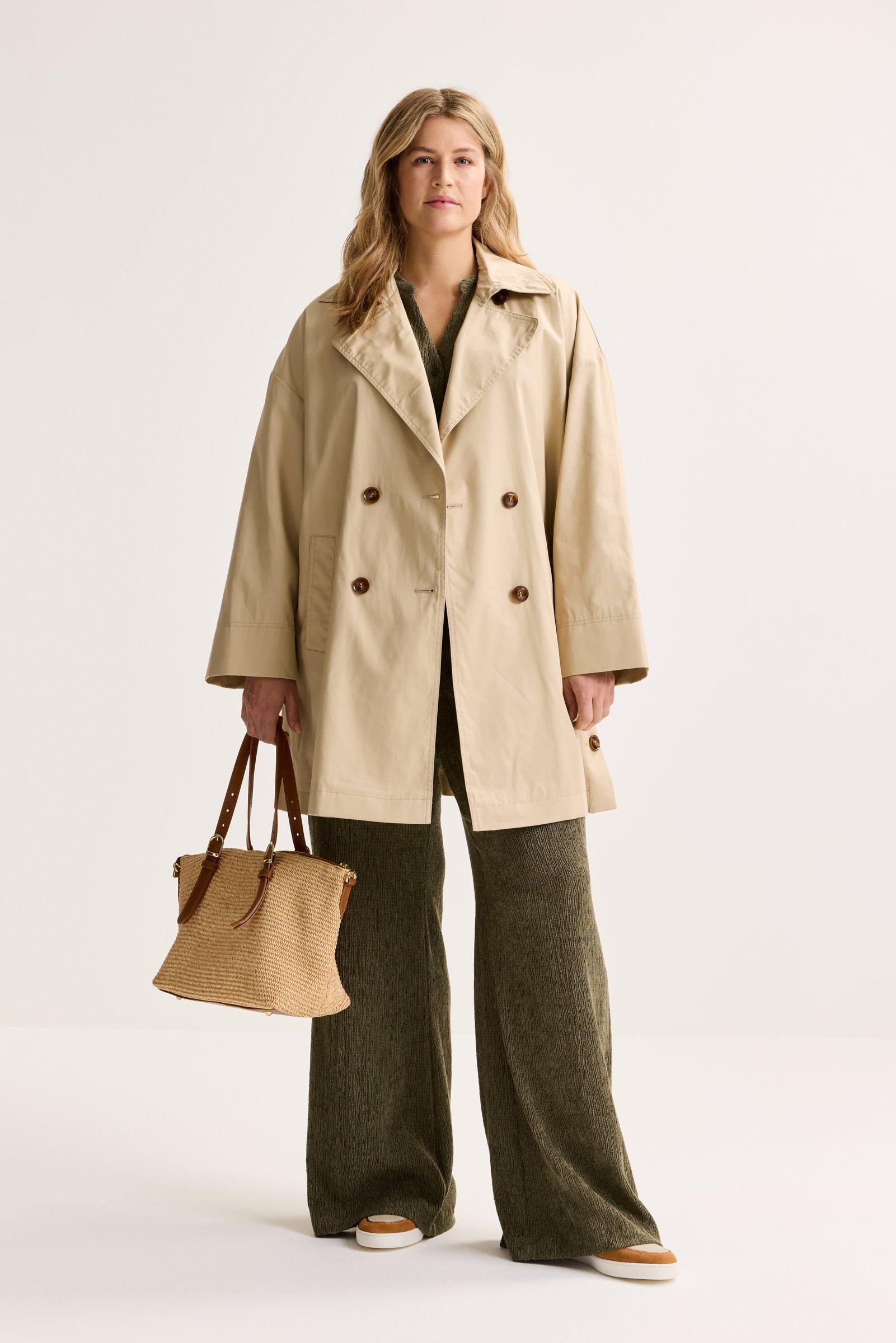 Manteaux - Trenchcoat évasé court en gabardine fine