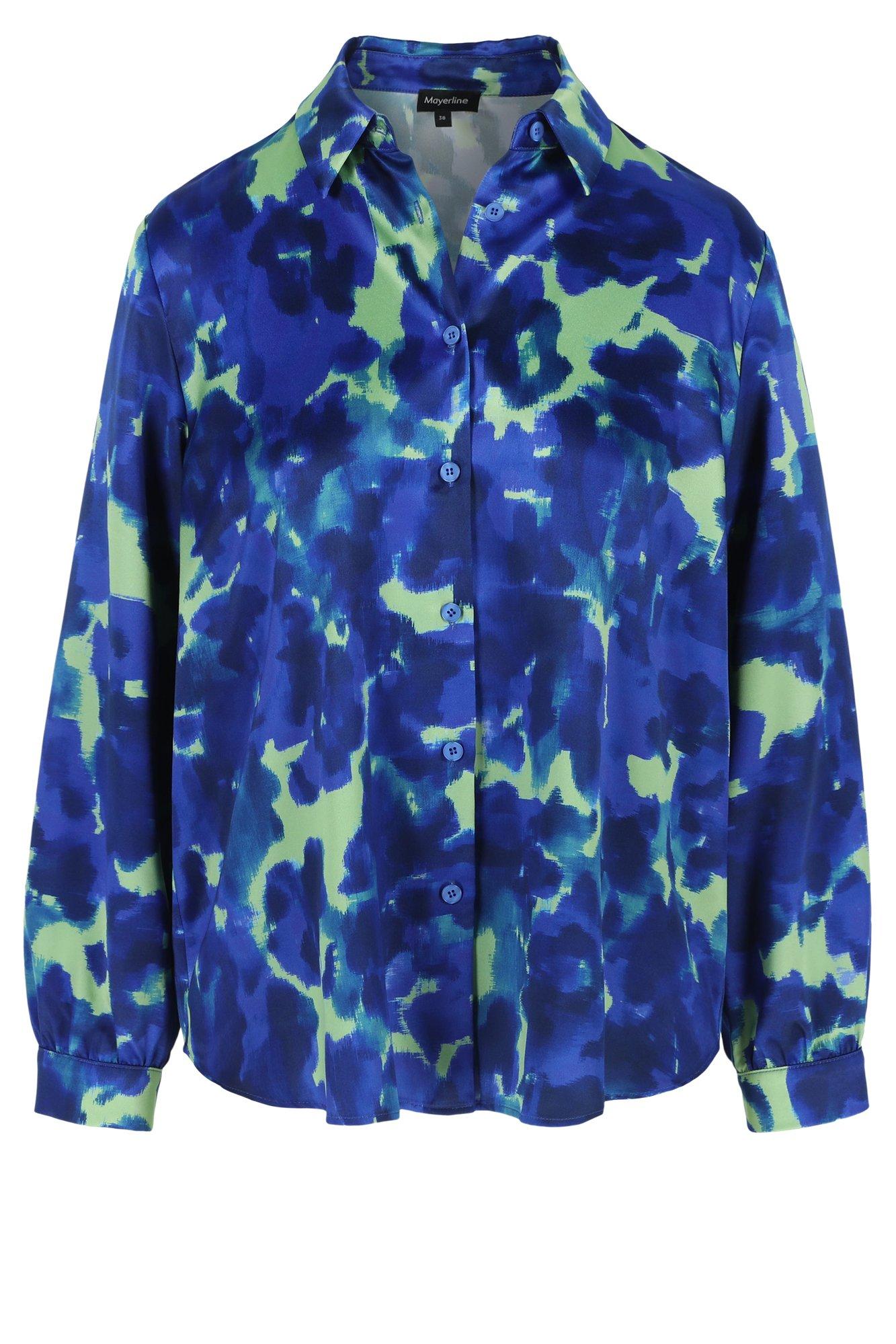 Hemden - Satijnen hemdblouse met print