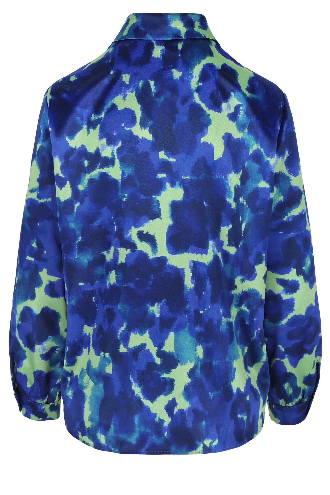 Hemden - Satijnen hemdblouse met print