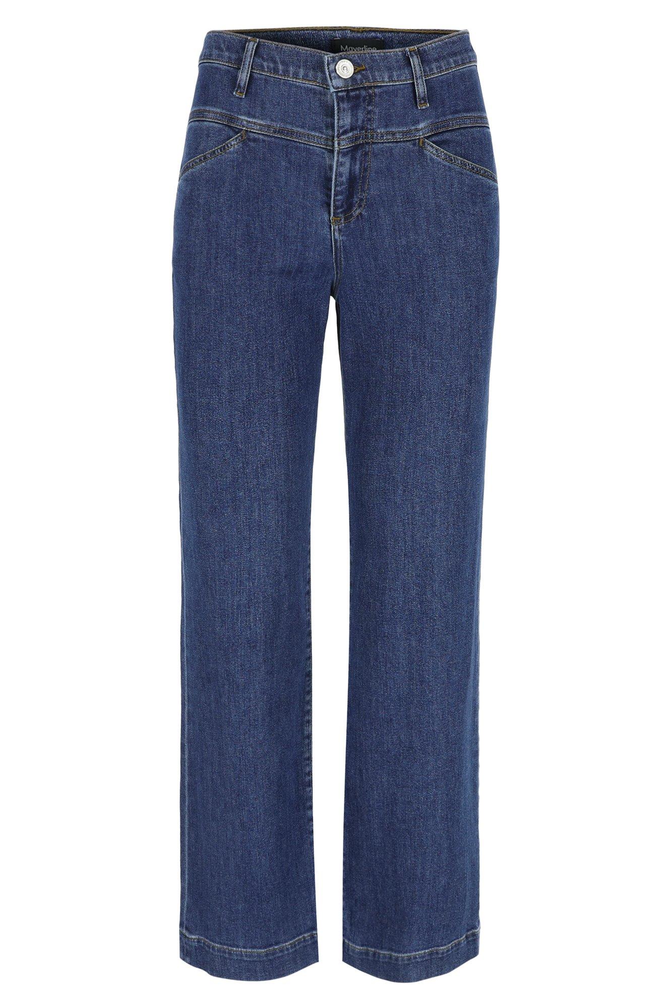 Broeken - Straight jeans met hoge taille in stretchdenim