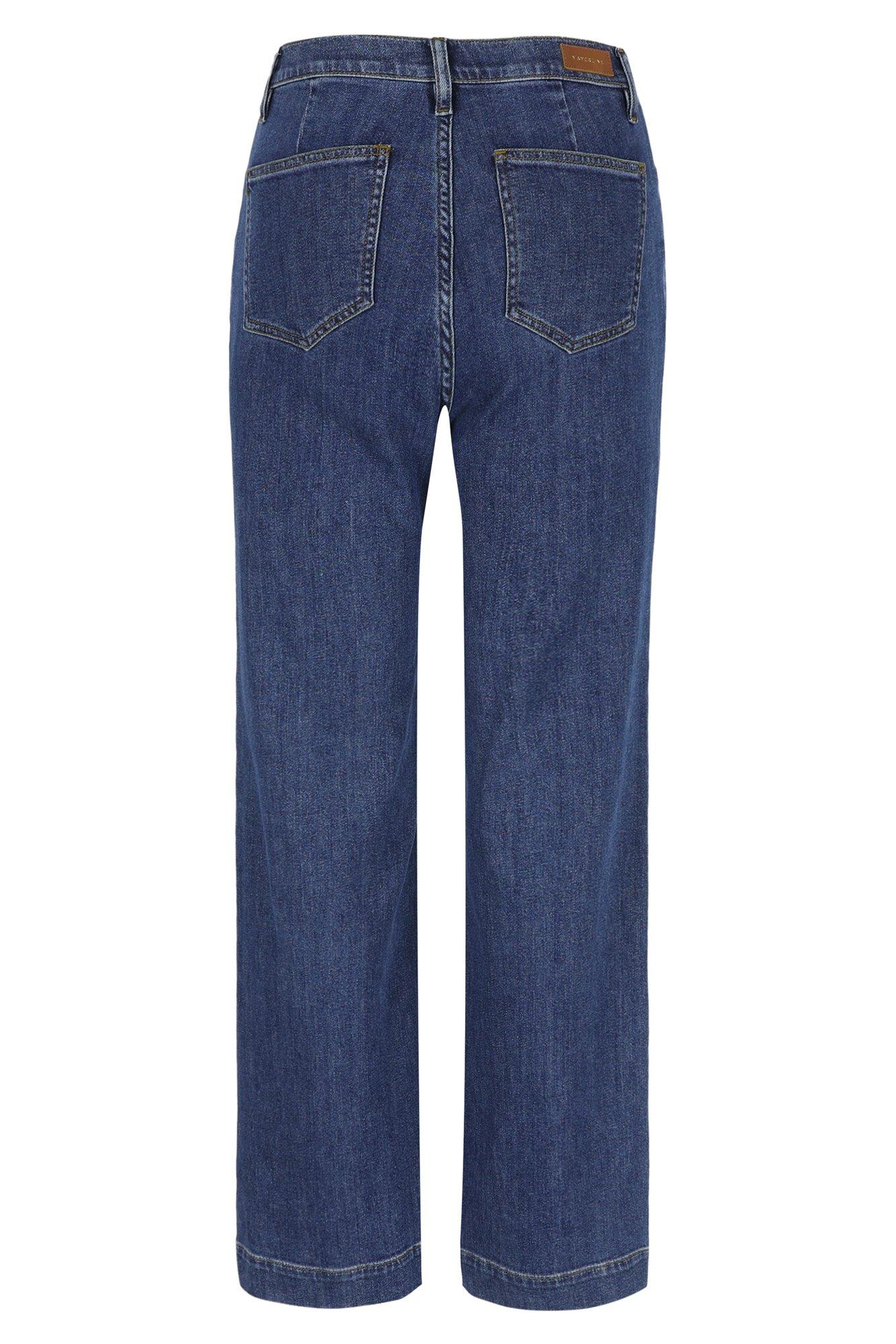 Broeken - Straight jeans met hoge taille in stretchdenim