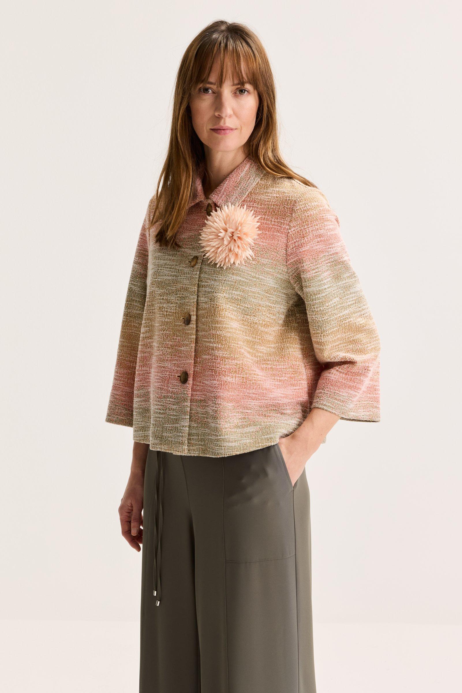 Veste courte en tweed fin - null - may