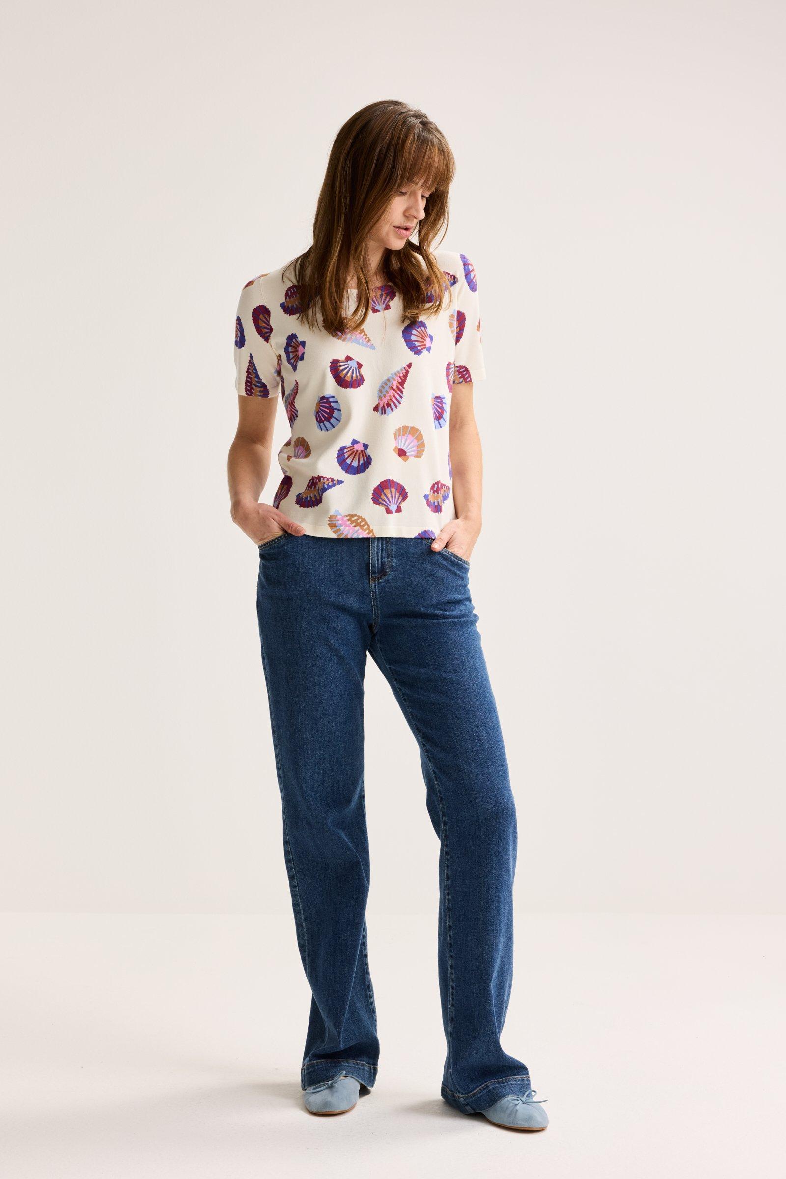 Truien - Trui met schelpmotief en korte mouw