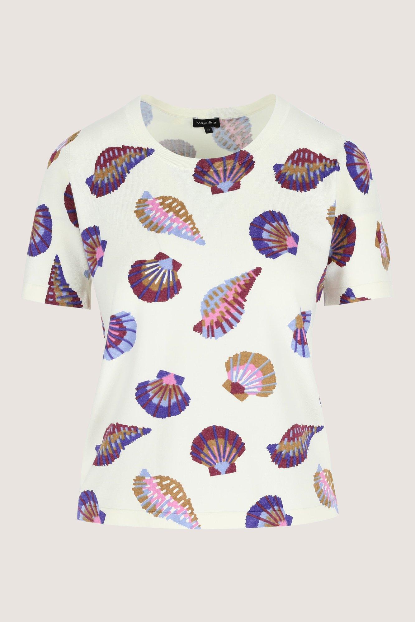 Truien - Trui met schelpmotief en korte mouw