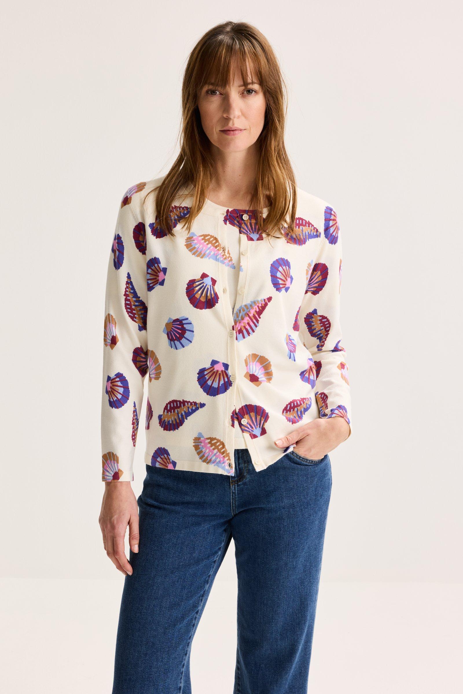 Cardigan avec motif coquillages - null - may