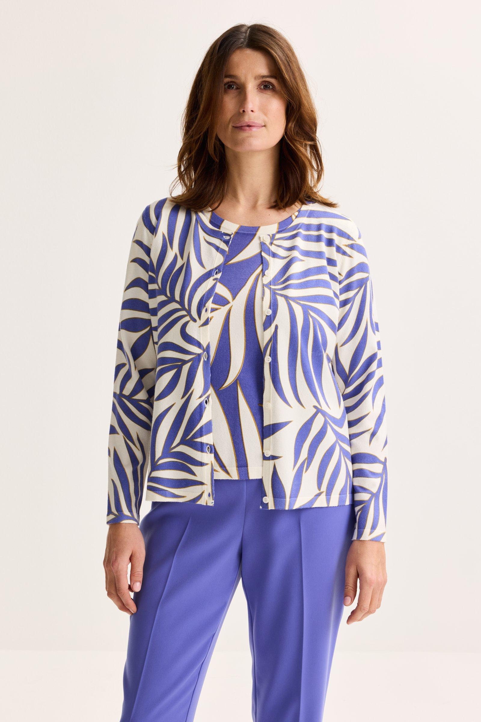 Tweekleurige cardigan met ronde hals - null - may
