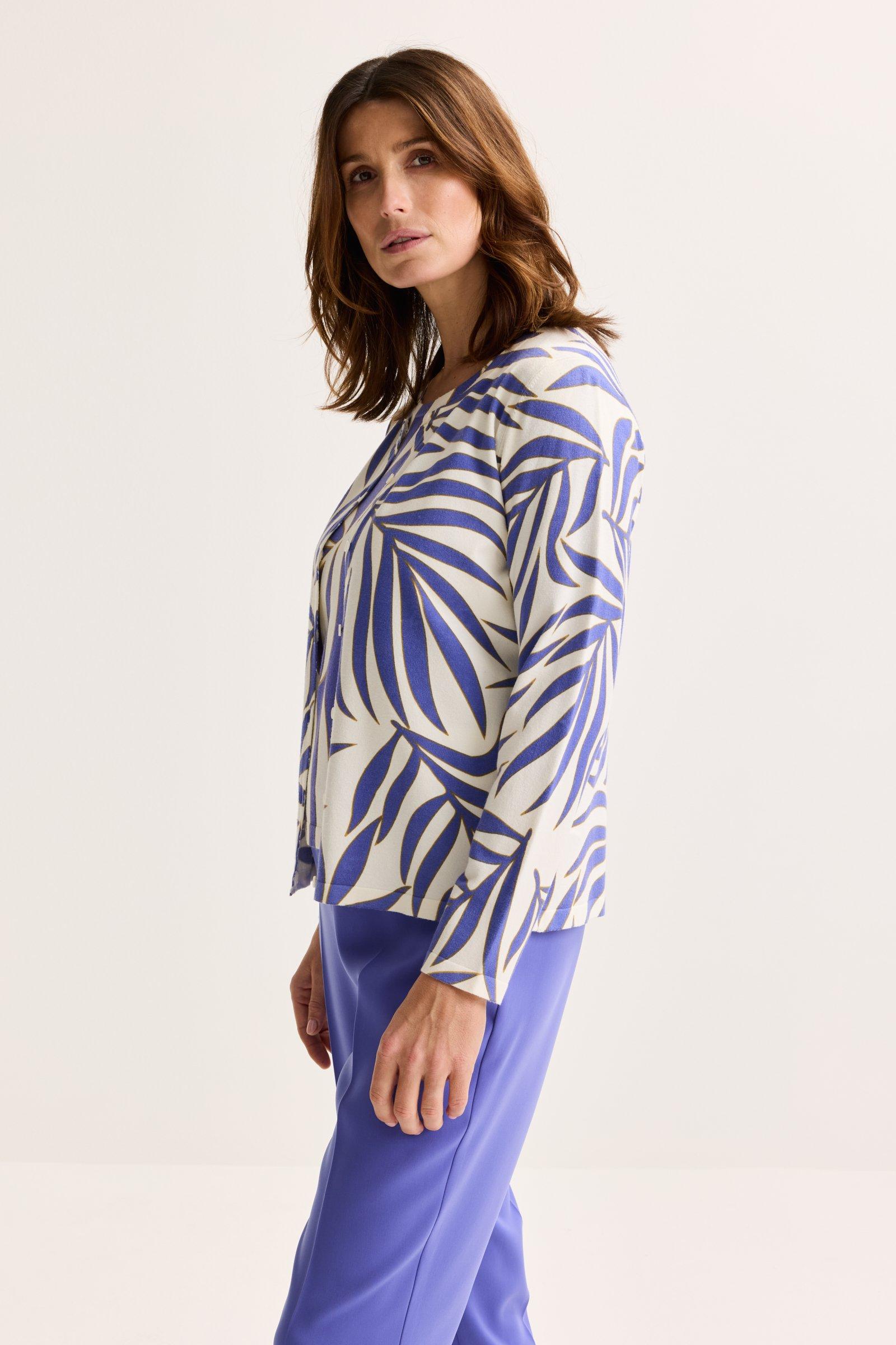 Cardigan - Tweekleurige cardigan met ronde hals