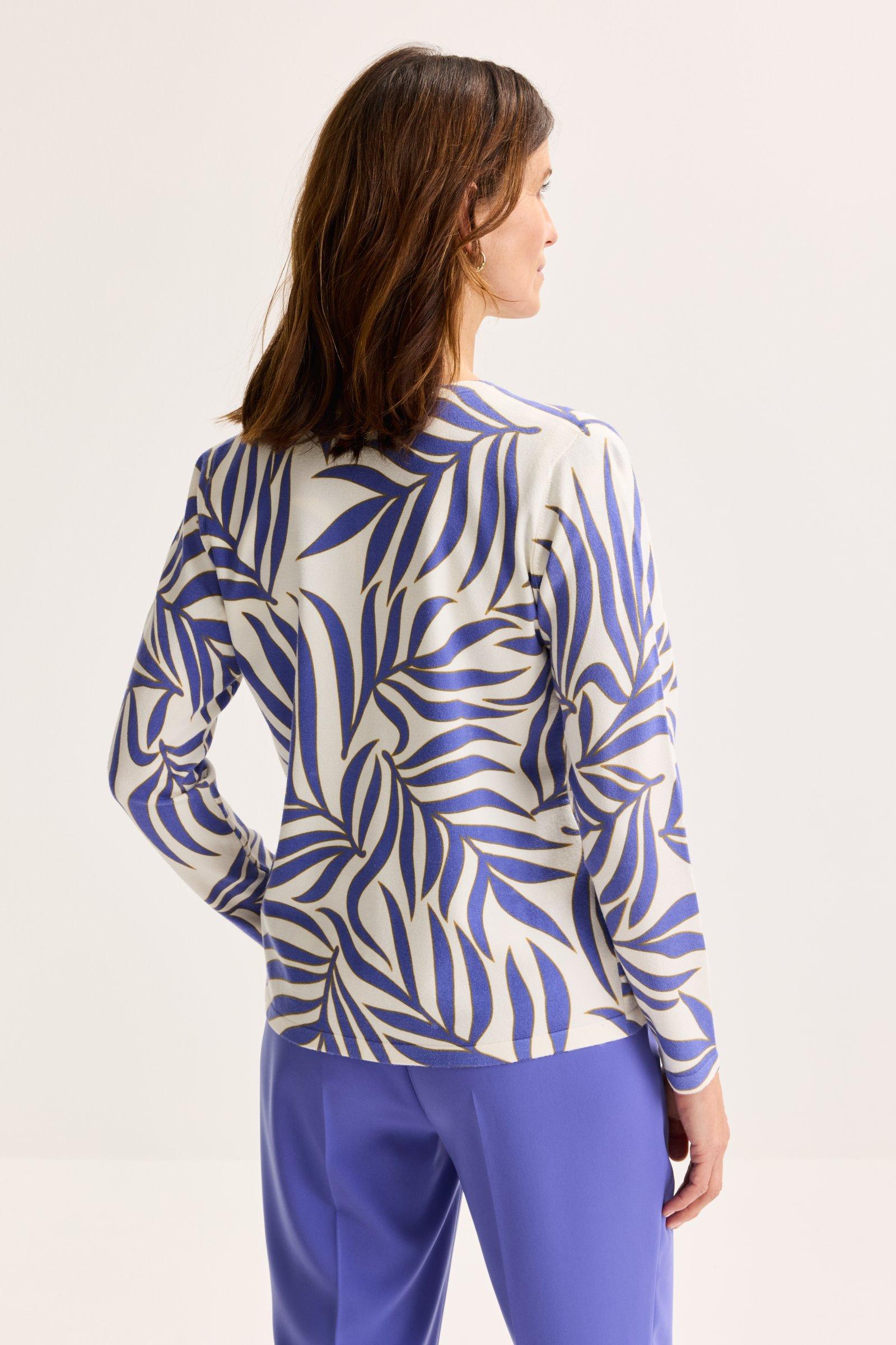 Cardigan - Tweekleurige cardigan met ronde hals