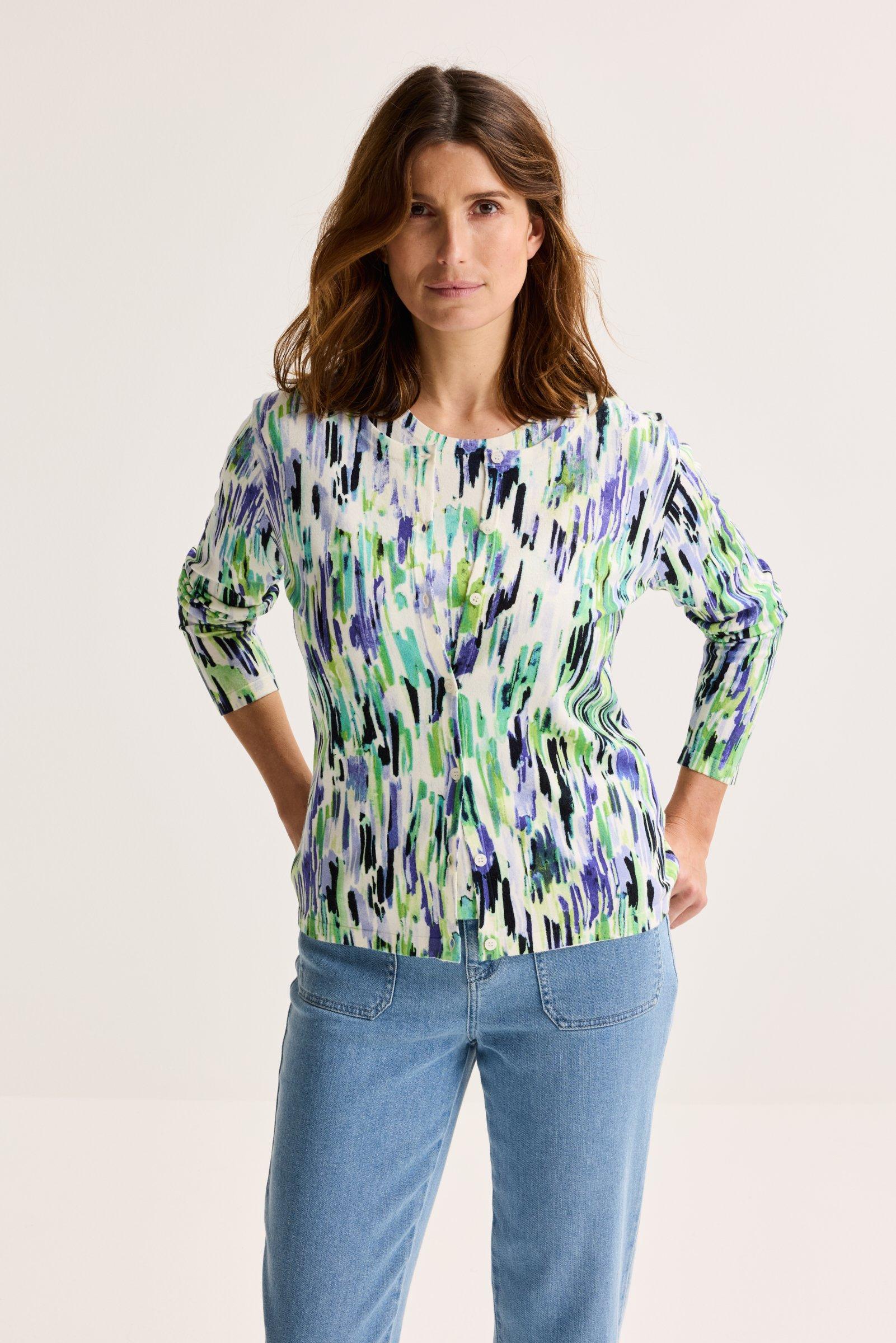 Printcardigan met ronde hals - null - may