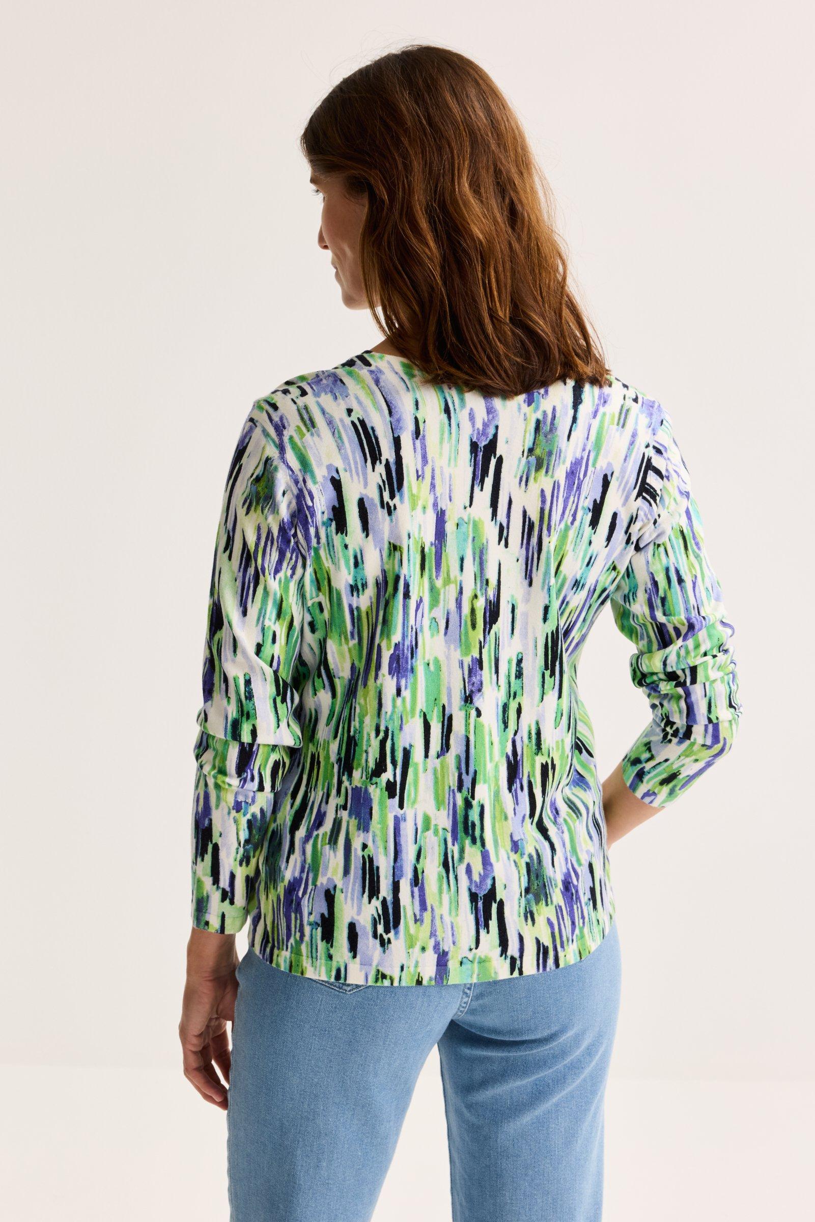Cardigan - Printcardigan met ronde hals