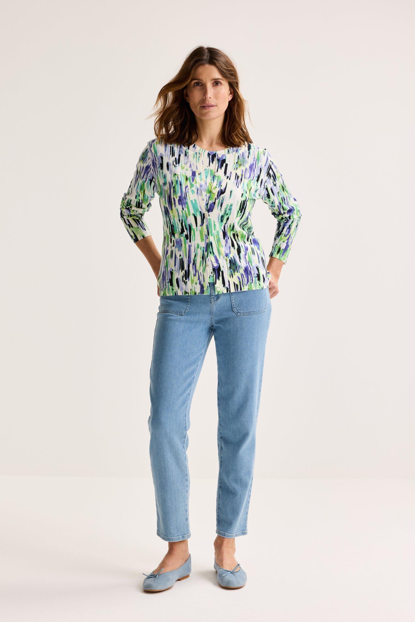 Cardigan - Printcardigan met ronde hals