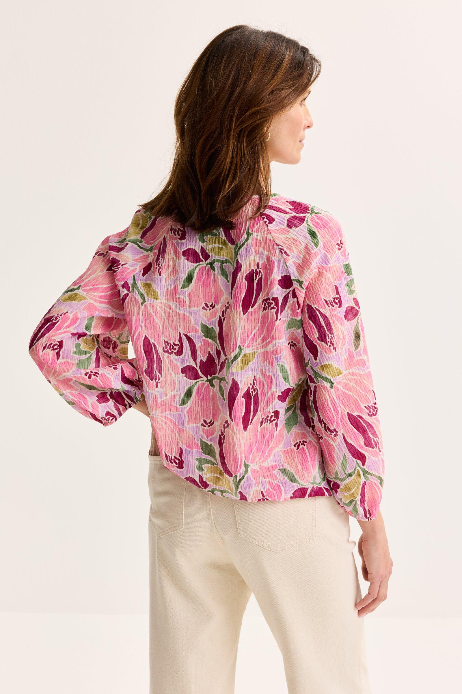 Chemises - Blouse sur élastique en seersucker à motif floral