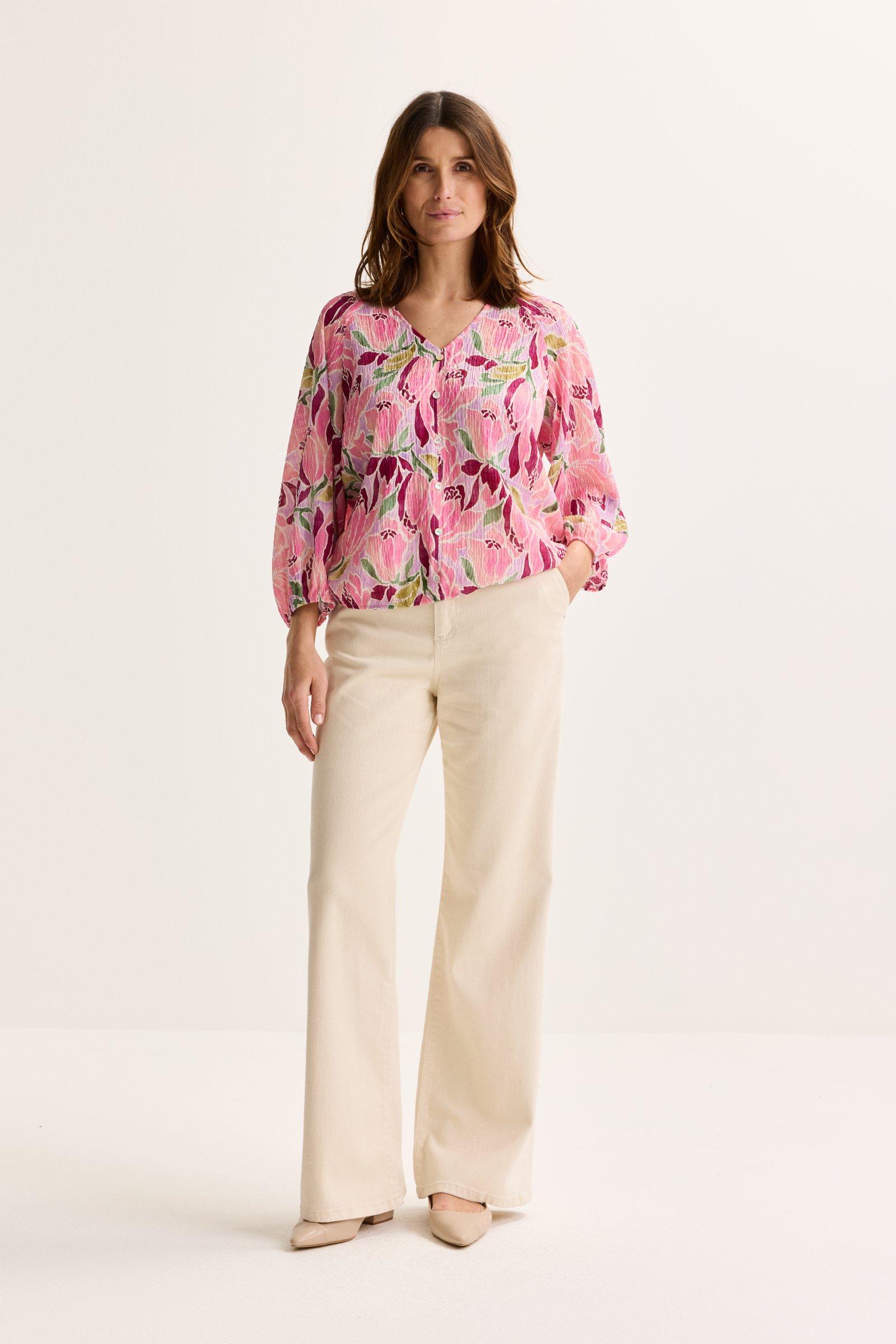 Chemises - Blouse sur élastique en seersucker à motif floral
