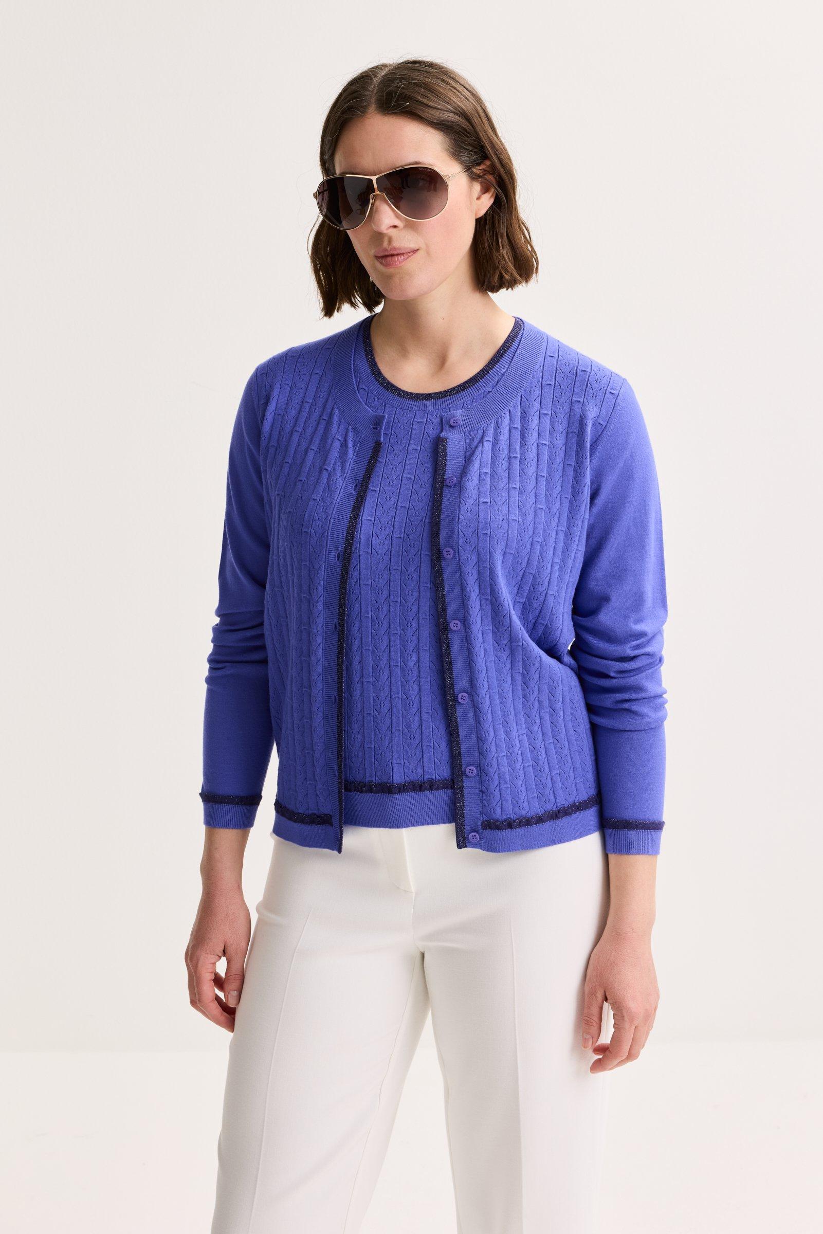 Korte cardigan met kabelmotief - null - may