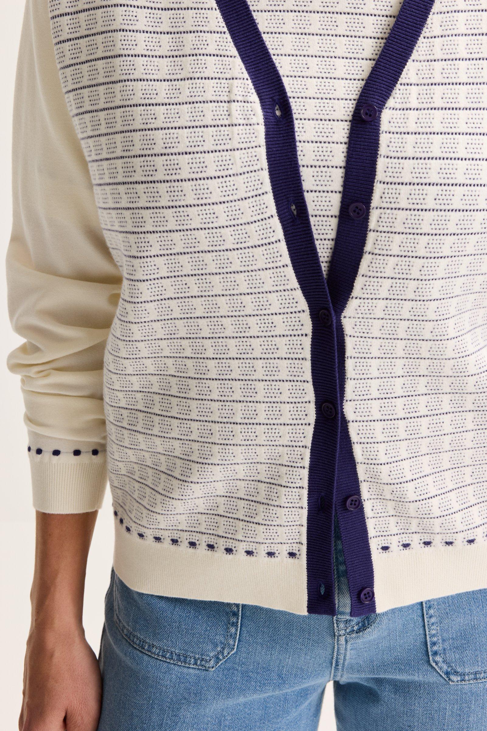 Cardigans - Cardigan jacquard col en V bicolore