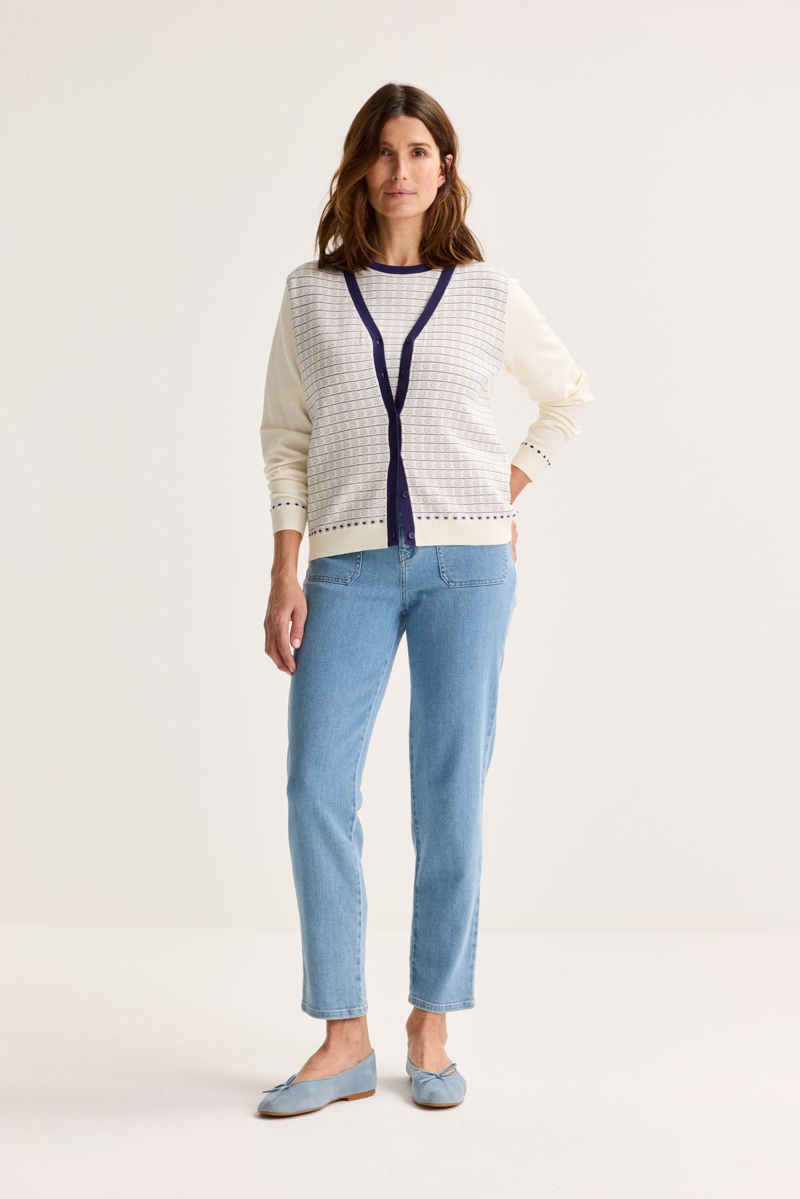 Cardigans - Cardigan jacquard col en V bicolore