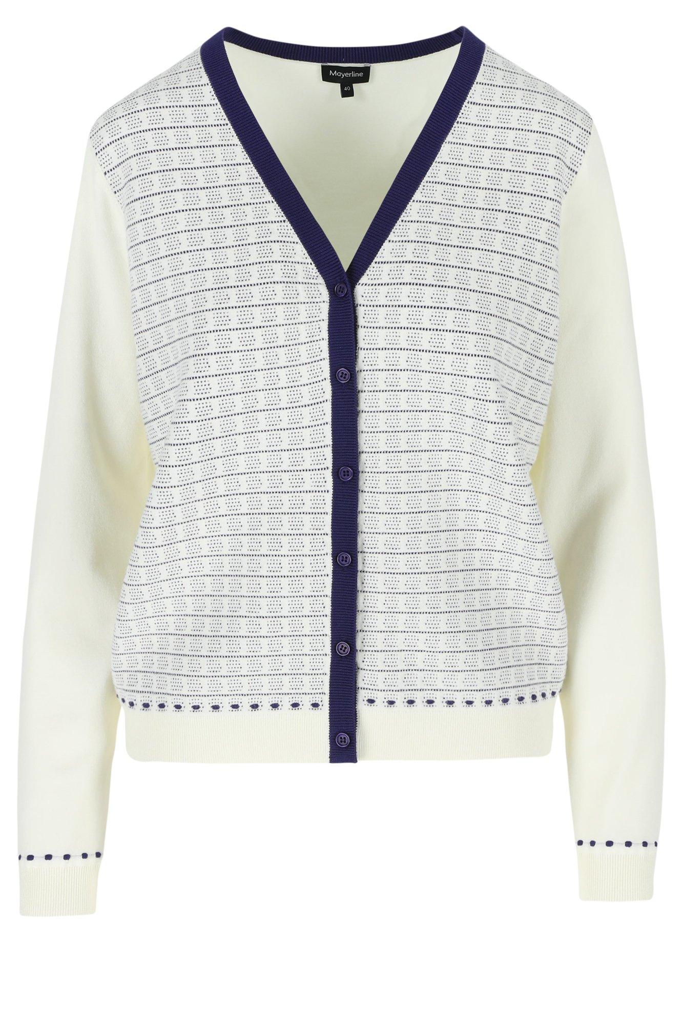 Cardigans - Cardigan jacquard col en V bicolore