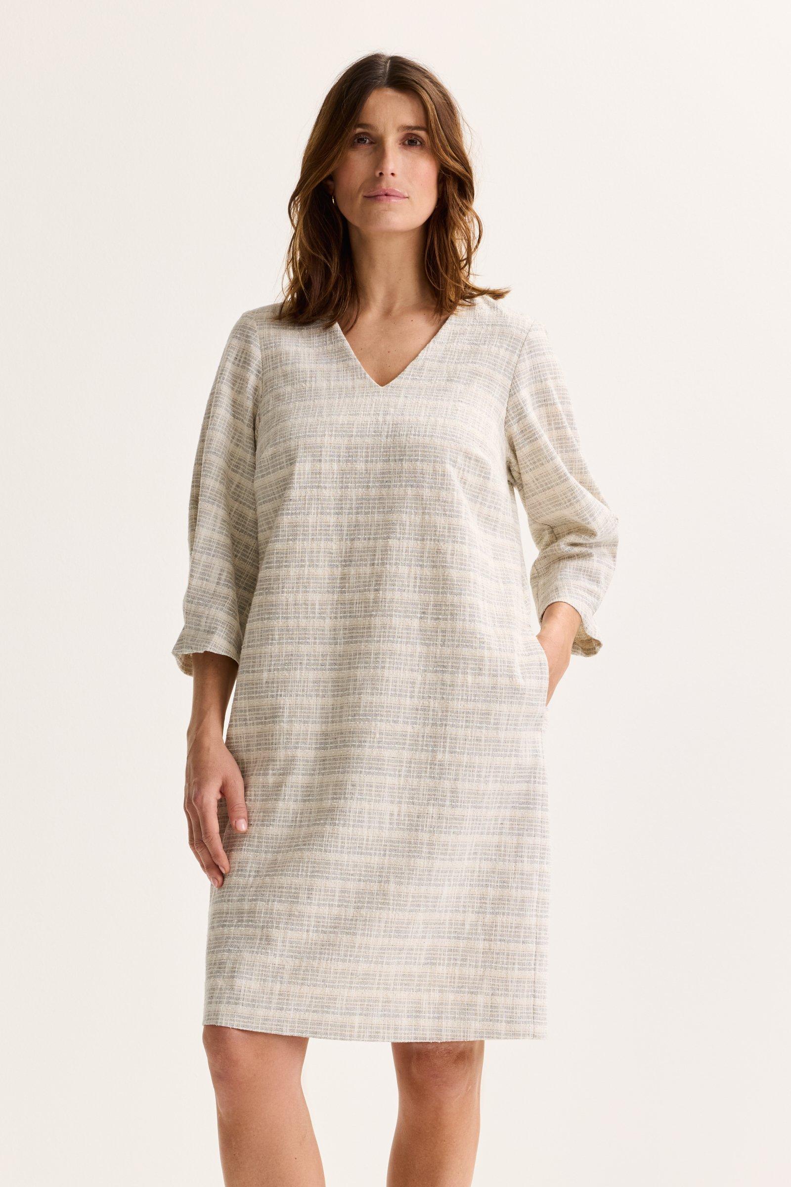 Rechte jurk in zomertweed - null - may