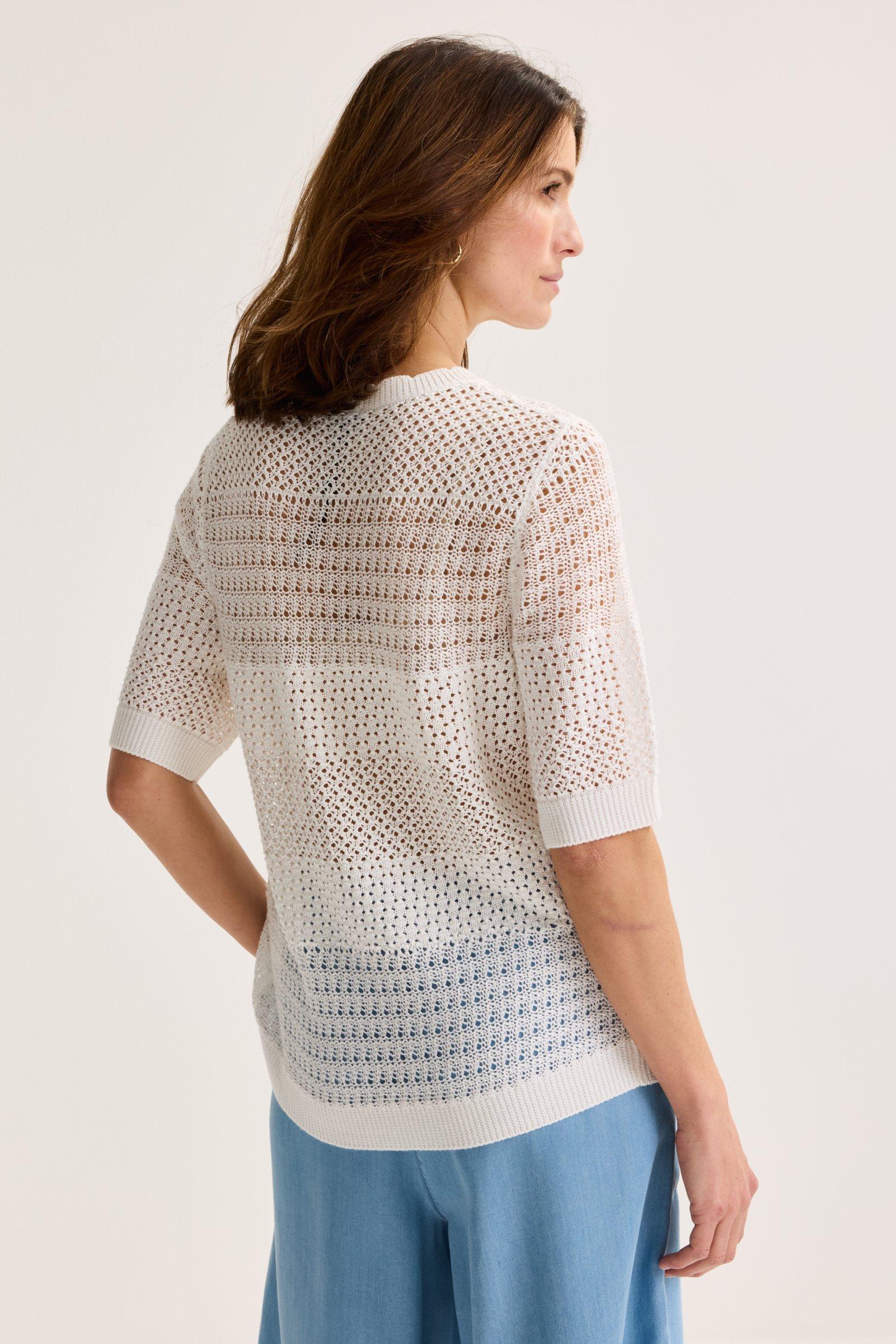 Cardigan - Ajourcardigan met korte mouwen