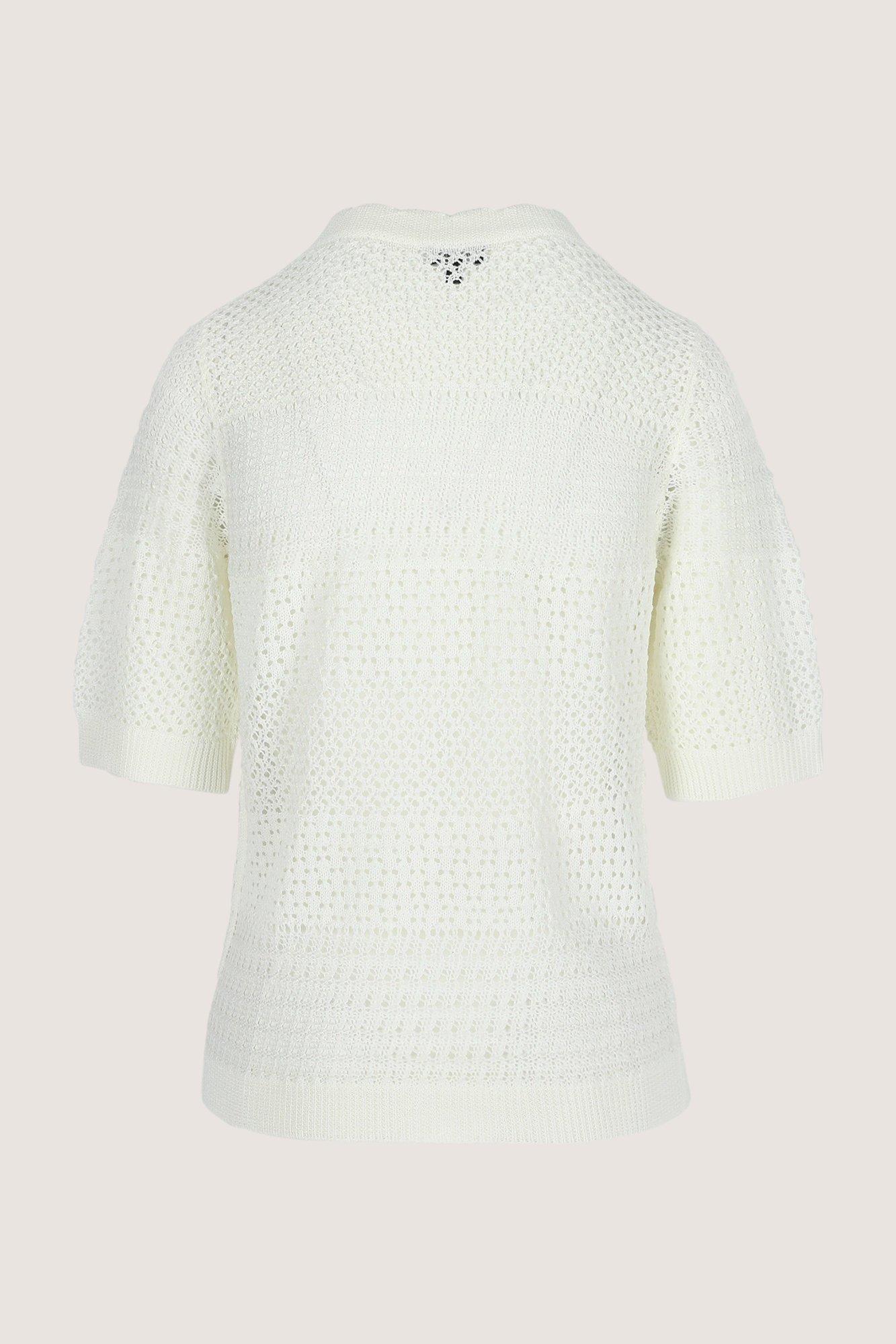 Cardigan - Ajourcardigan met korte mouwen