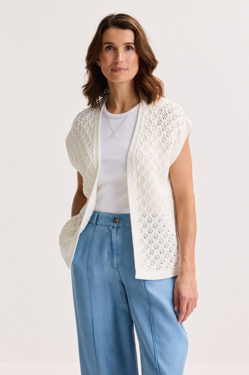Mayerline Mouwloze Cardigan In Jacquard