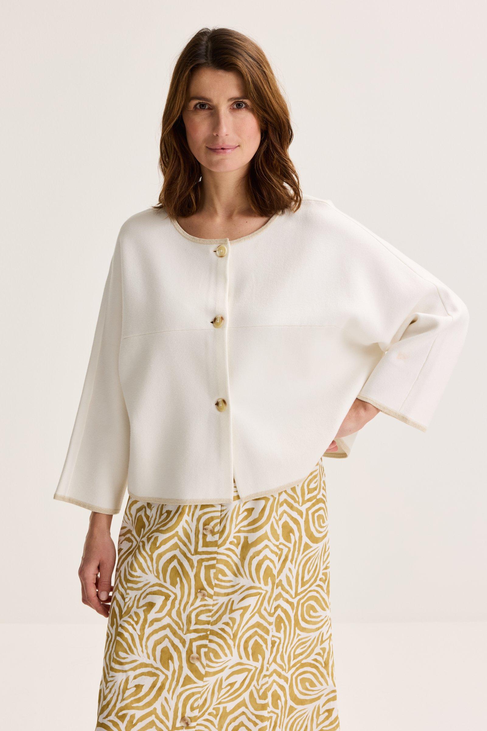 Veste kimono en maille bord lurex