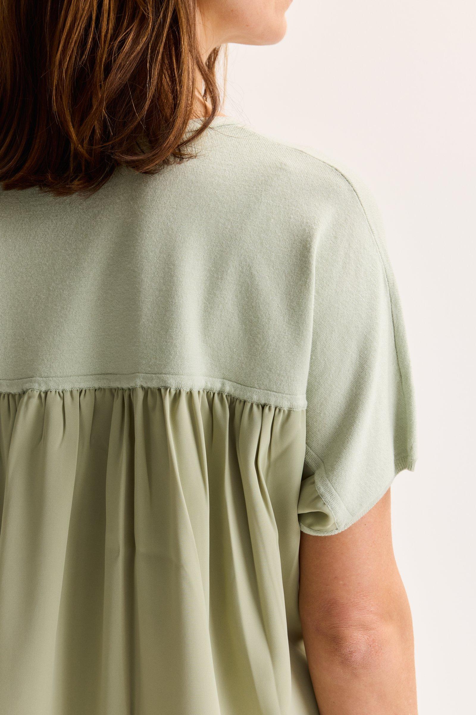 Pulls - Pull manches courtes dos froncé en satin