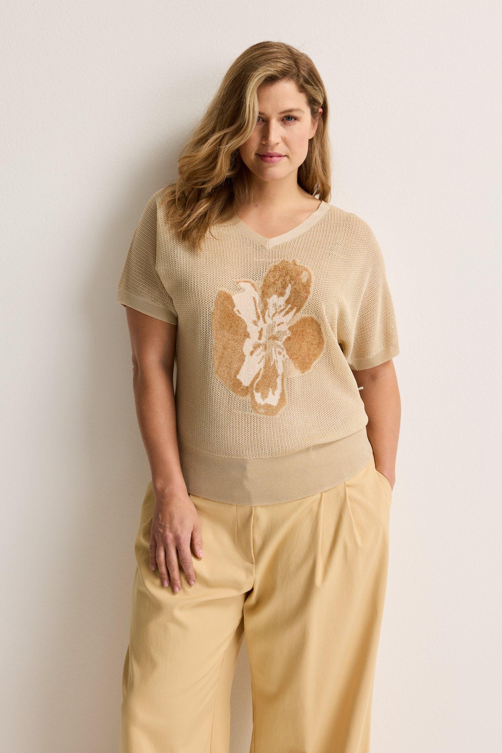 Pull en lurex ajouré avec broderie - null - may