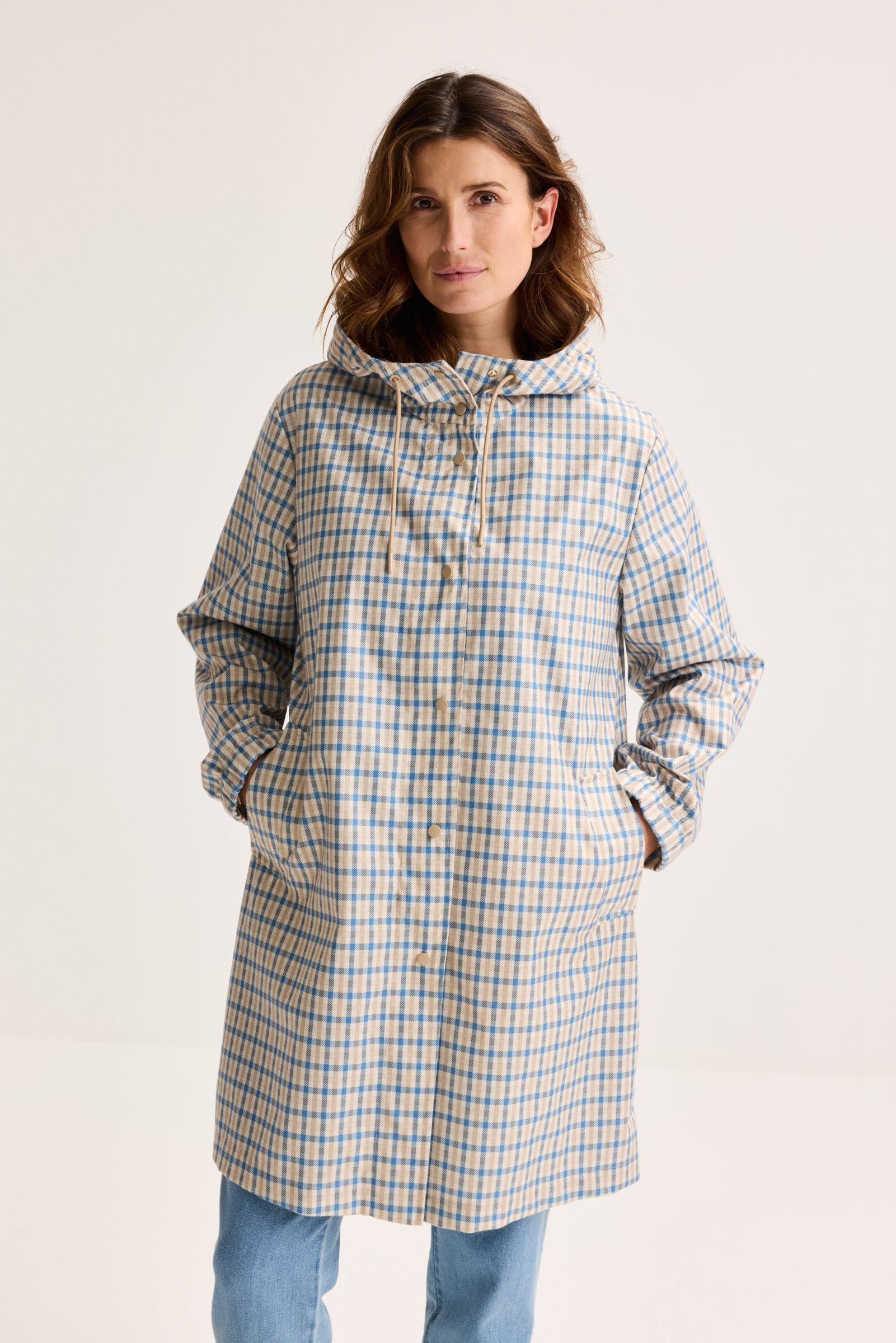 Geruite dunne parka met kap - null - ame