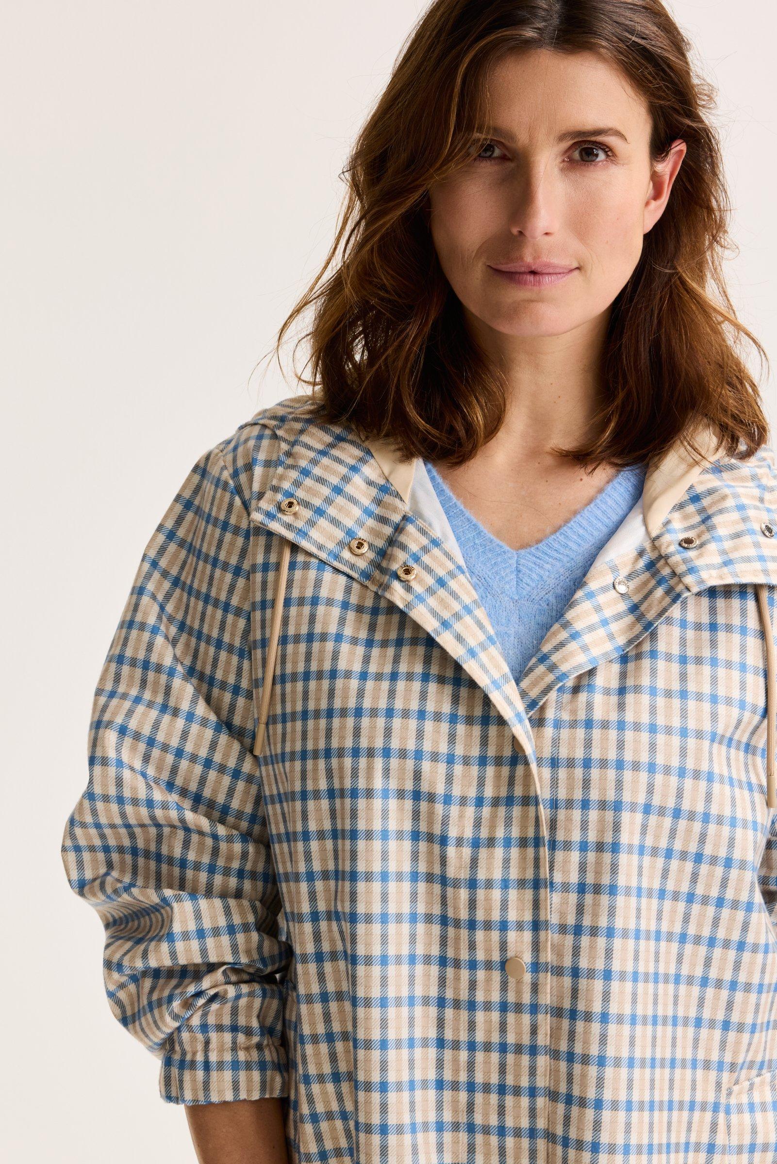 Parka's - Geruite dunne parka met kap