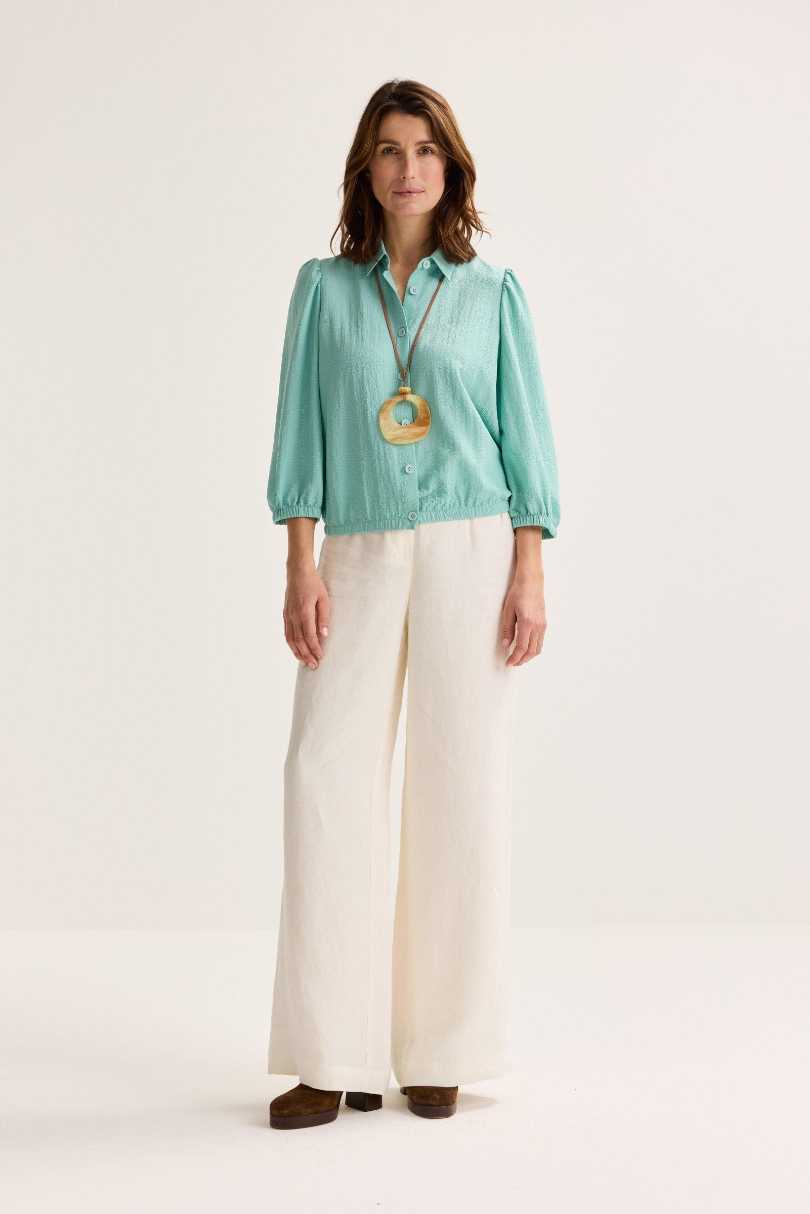 Hemden - Crinkle hemdblouse op elastiek