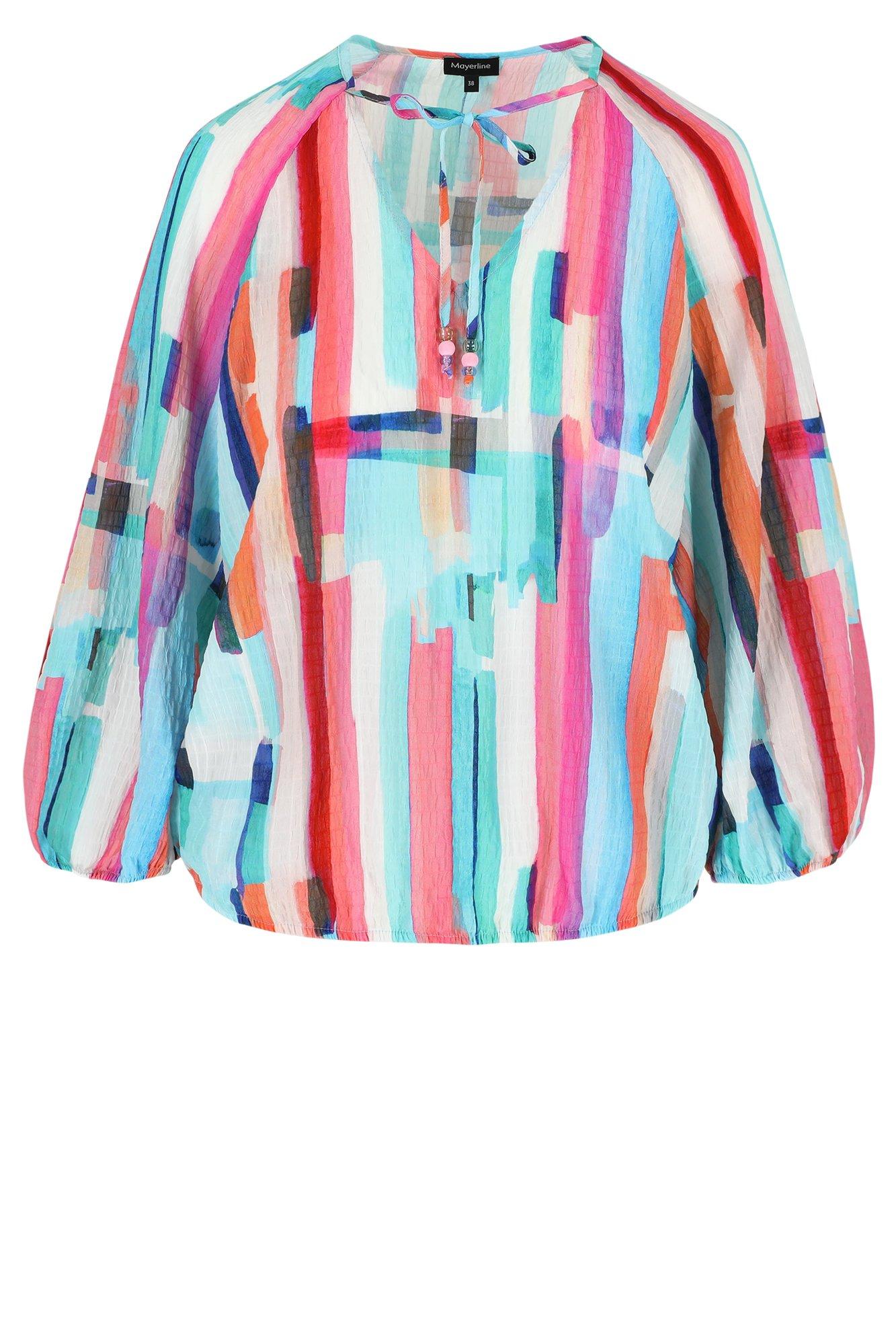 Chemises - Blouse multicolore en seersucker sur élastique