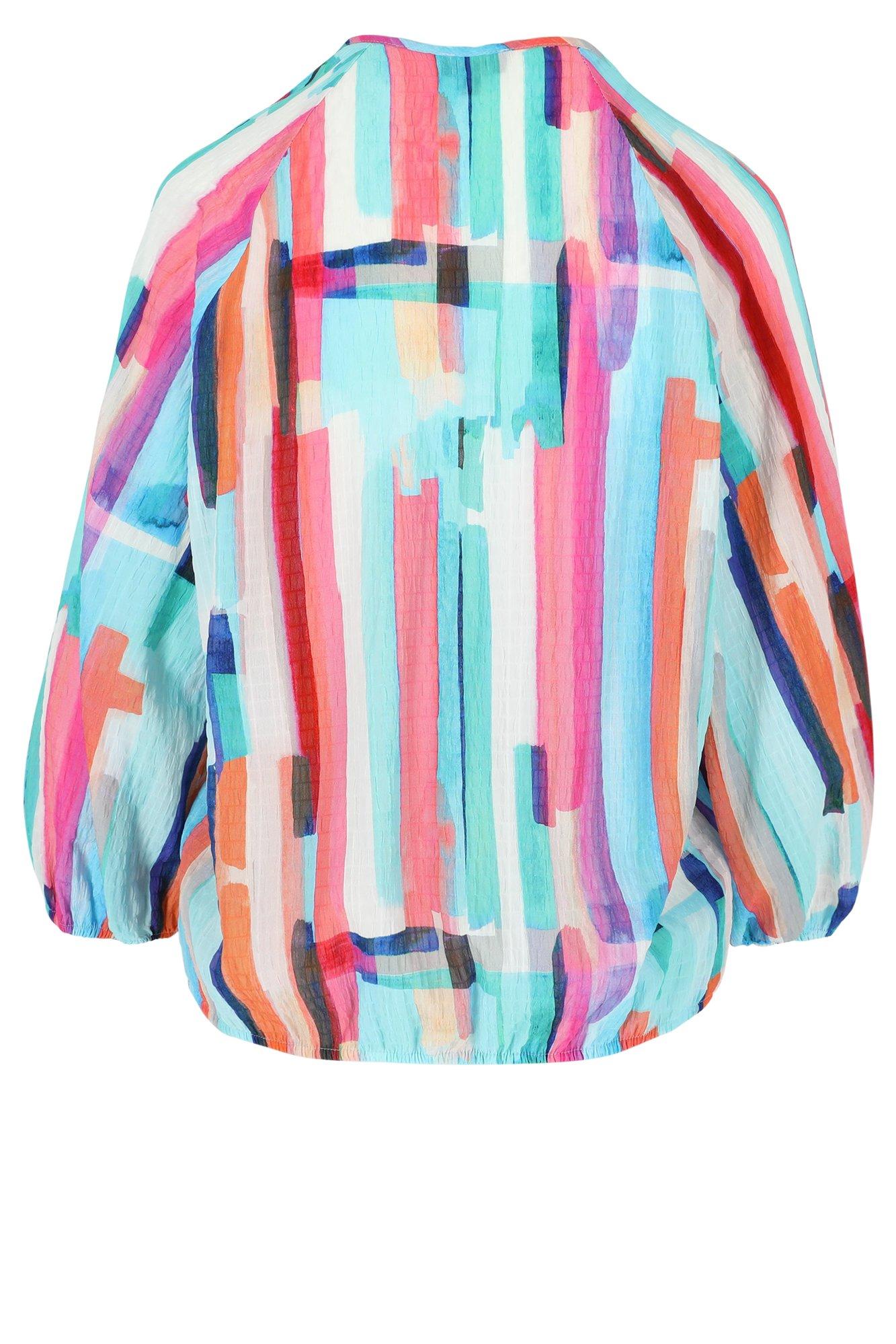Chemises - Blouse multicolore en seersucker sur élastique
