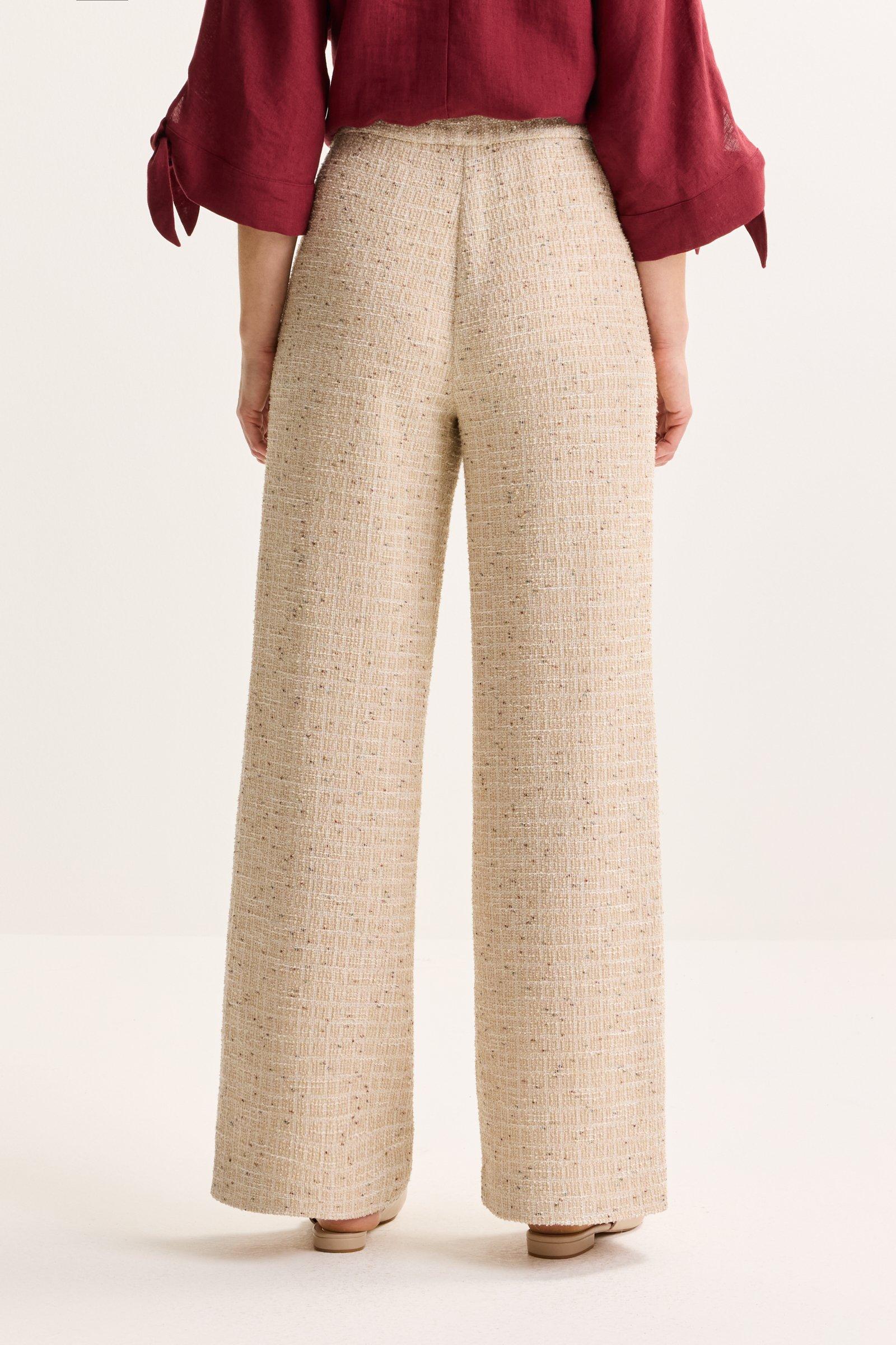 Broeken - Wijde broek in tweed met lurex
