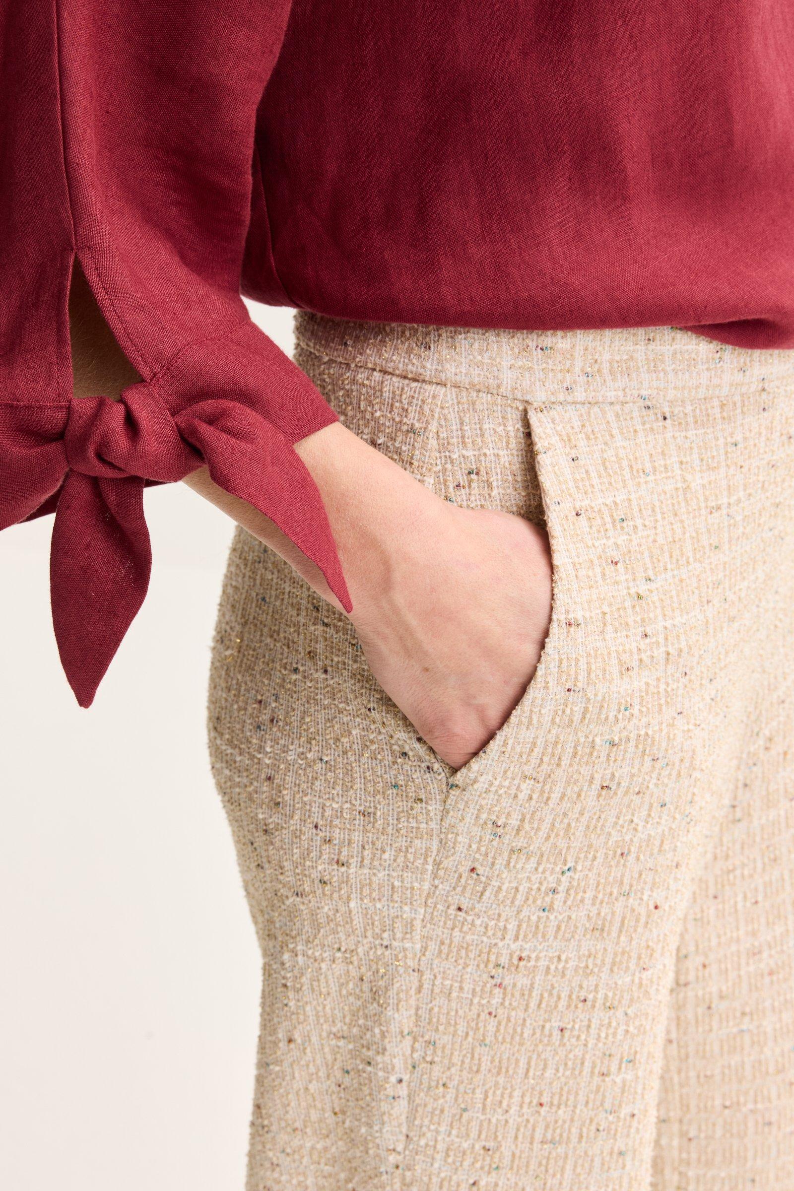 Broeken - Wijde broek in tweed met lurex